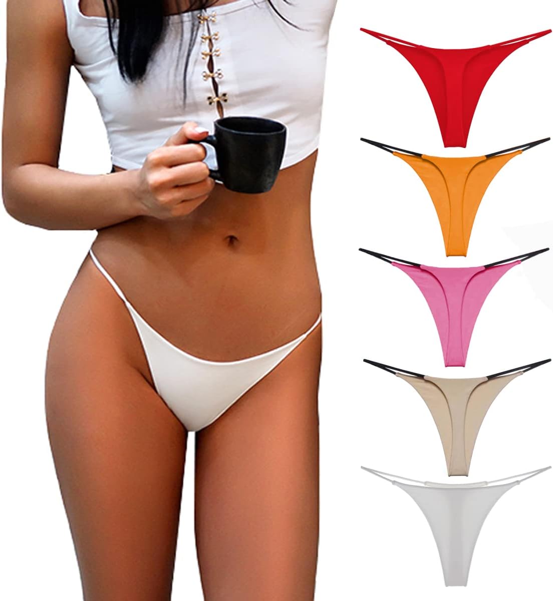 Thong for Women Cotton Underwear Low Rise Panties Woman G-String Thongs