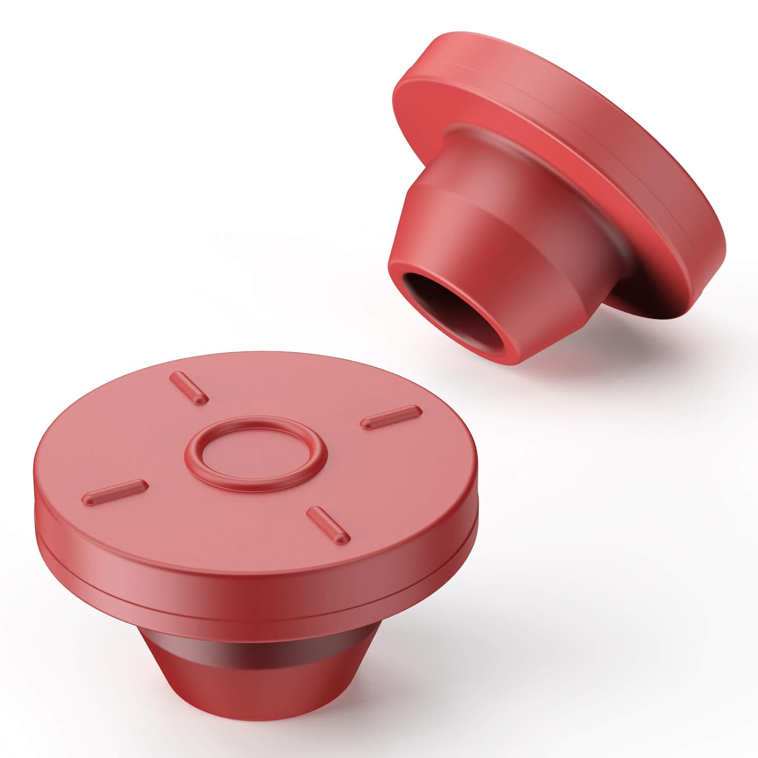 13mm Self Healing Injection Ports Vials Rubber Stoppers Mushroom Mason Jar Lids Butyl Seal for Glass Bottle& Liquid Culture Production Jars 100Pcs/Pack by Biomed Scientific(Red)