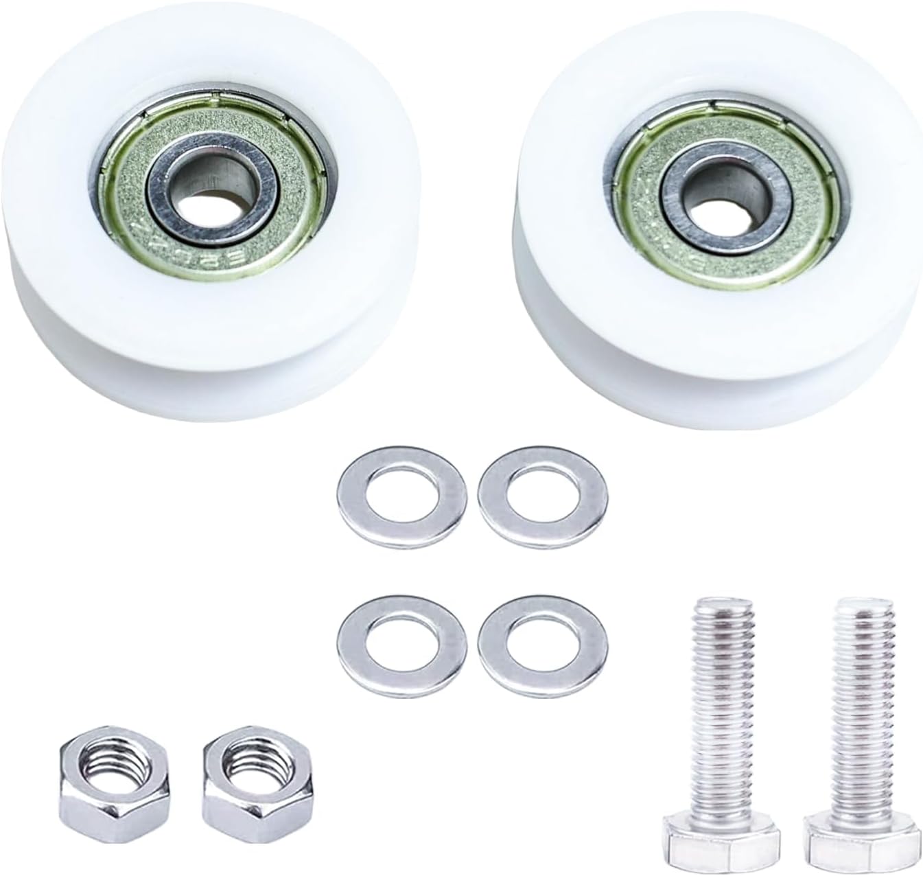 Greenhouse Door Wheels 30mm Sliding Door Wheel Replacement Glass Roller Kits accessories for Greenhouse Garden Glass Home Hotel Shower Door Includes 2 Wheels 2 M6*22 Screws 4 6mm Spacers