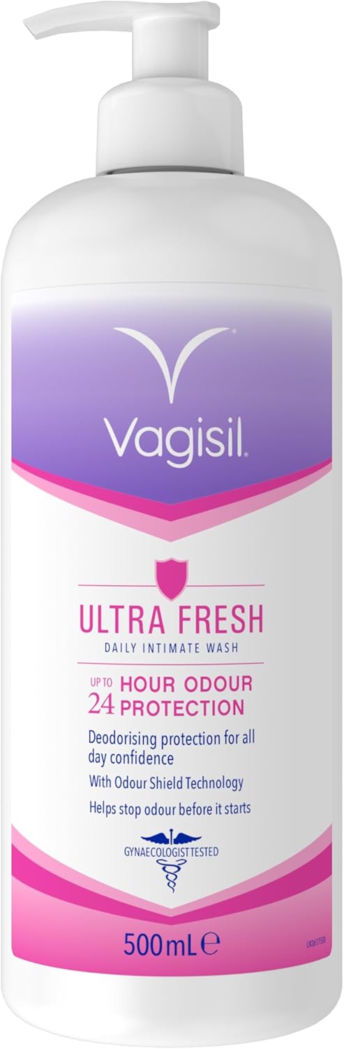Vagisil Ultra Fresh Intimate Body Wash for Feminine Daily Care, 500ml, 24 Hour Protection, Hypoallergenic, Odour Shielding Technology