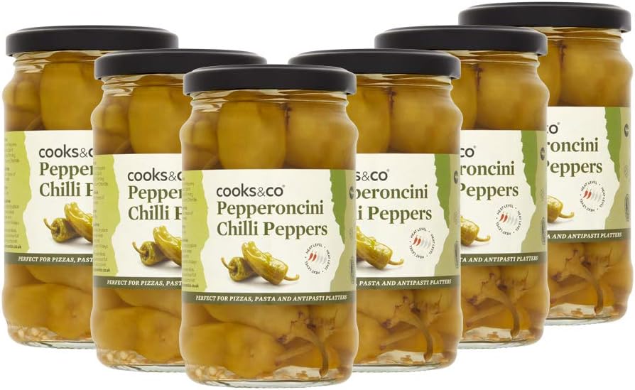Cooks & Co Green Pepperoncini Peppers 280 g (Pack of 6)