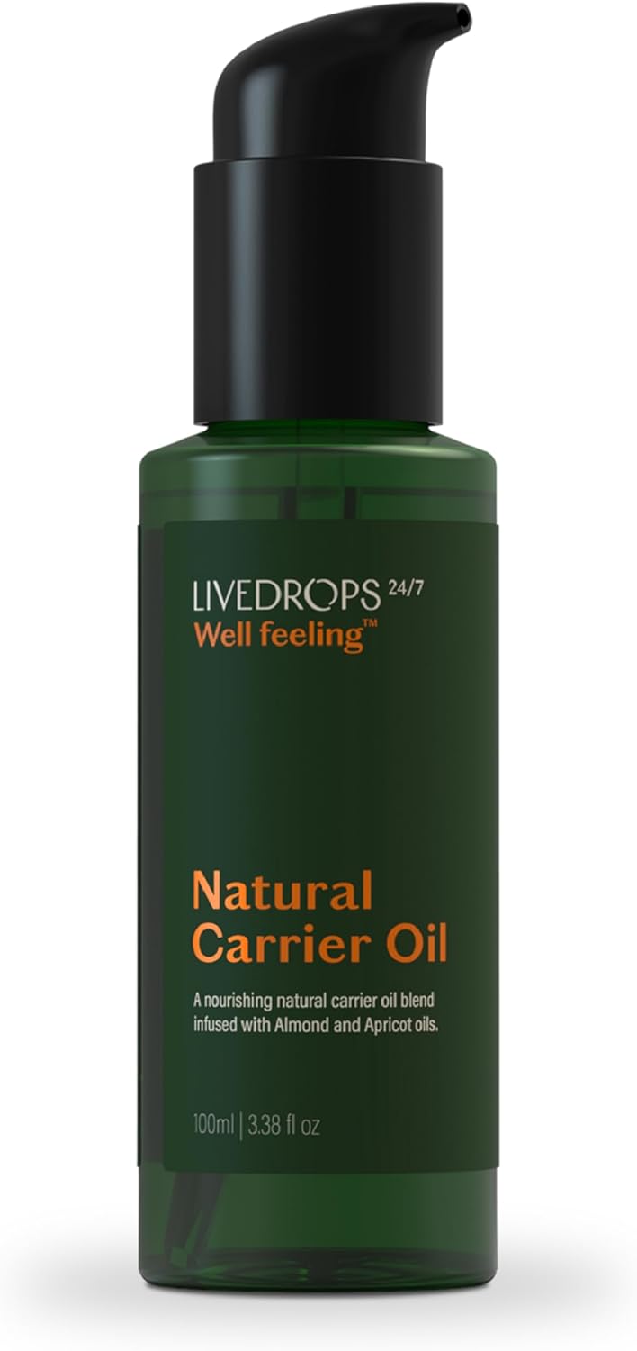 Livedrops 24/7 Natural Carrier Oil - Nourishing, lightweight and odorless - High in Vitamin E - Crafted in France- Pure & Natural - Vegan - Aromatherapy - Mix with essential oils for skin application