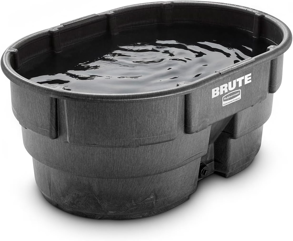 Rubbermaid Commercial Products Stock Tank, 150-Gallons, Structural Foam, Heavy Duty Container, for Livestock/Animal/Cattle Feed & Water, Outdoor Homemade Pool/Hot Tub/Bathtub, & Pet Cleaning/Dog Wash