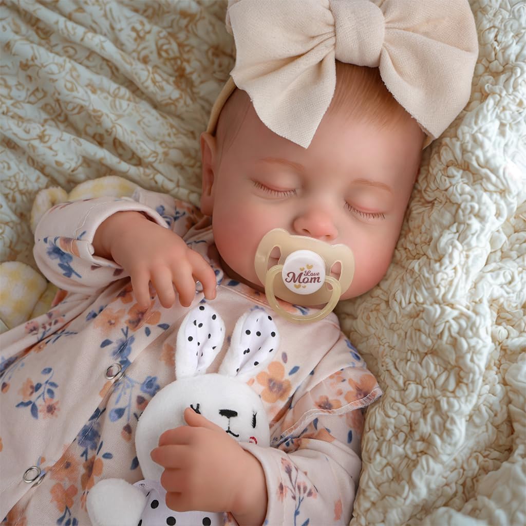 JIZHI Reborn Dolls 20 inch Soft Body Lifelike-Newborn Baby Dolls Sleeping Girl Dolls with Clothes and Toy Accessories Gift for Kids Age 3+, Yellow Floral