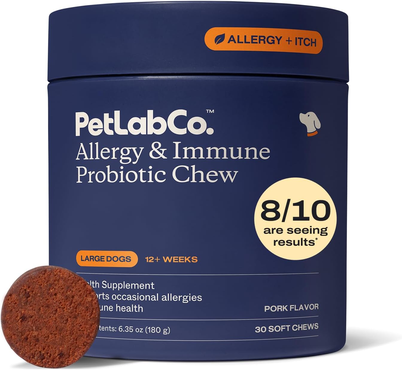 PetLab Co. Allergy & Immune Probiotic Chews, 30 Soft Chews, Large