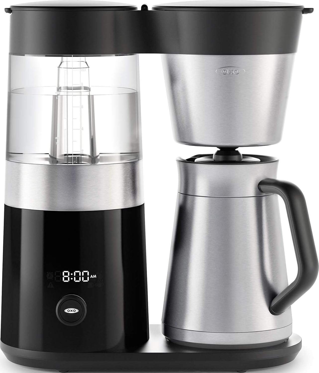 OXO Brew 9-Cup Drip Coffee Maker – Programmable Machine, Stainless Steel | Stainless Steel, Single Serve Or Full Carafe Option, SCA Certified Home Brewer, Temperature Controlled, Rainmaker Shower Head