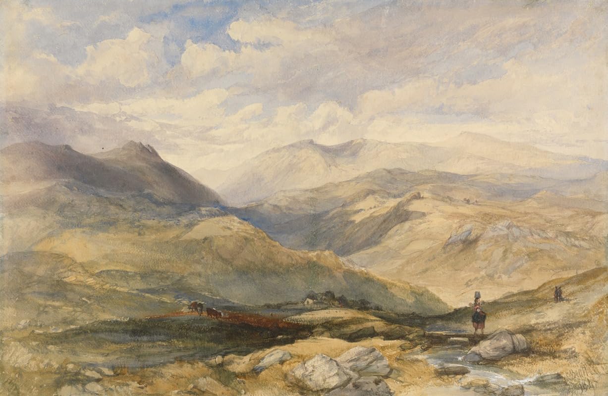 Highland Landscape with Figures (ca. 1847) Poster Print by Charles Bentley (18 x 24)