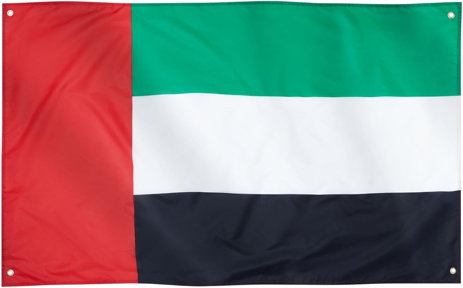 Runesol UAE Flag, 91x152cm (3ft x 5ft) With 4 Grommets, Eyelet in Every Corner - United Arab Emirates for Isra and Mi'raj, Commemoration Day - Premium Indoor/Outdoor With Vivid Colours