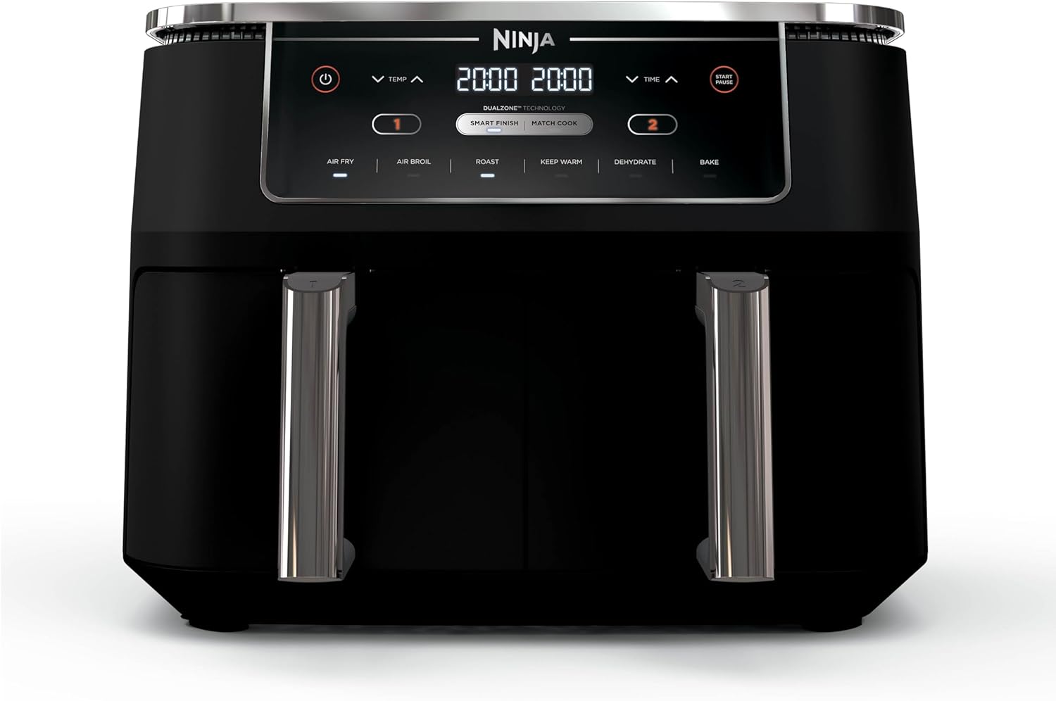 Ninja Air Fryer, Roast, Bake, Air Fry, Crisps, Broil, Reheats, Keep Warm, 10-in-1, Fries, Frozen Food, Veggies, and Meat, Quick Meals, Healthy Meals, Less Oil, 10 QT, Black, DZ302​