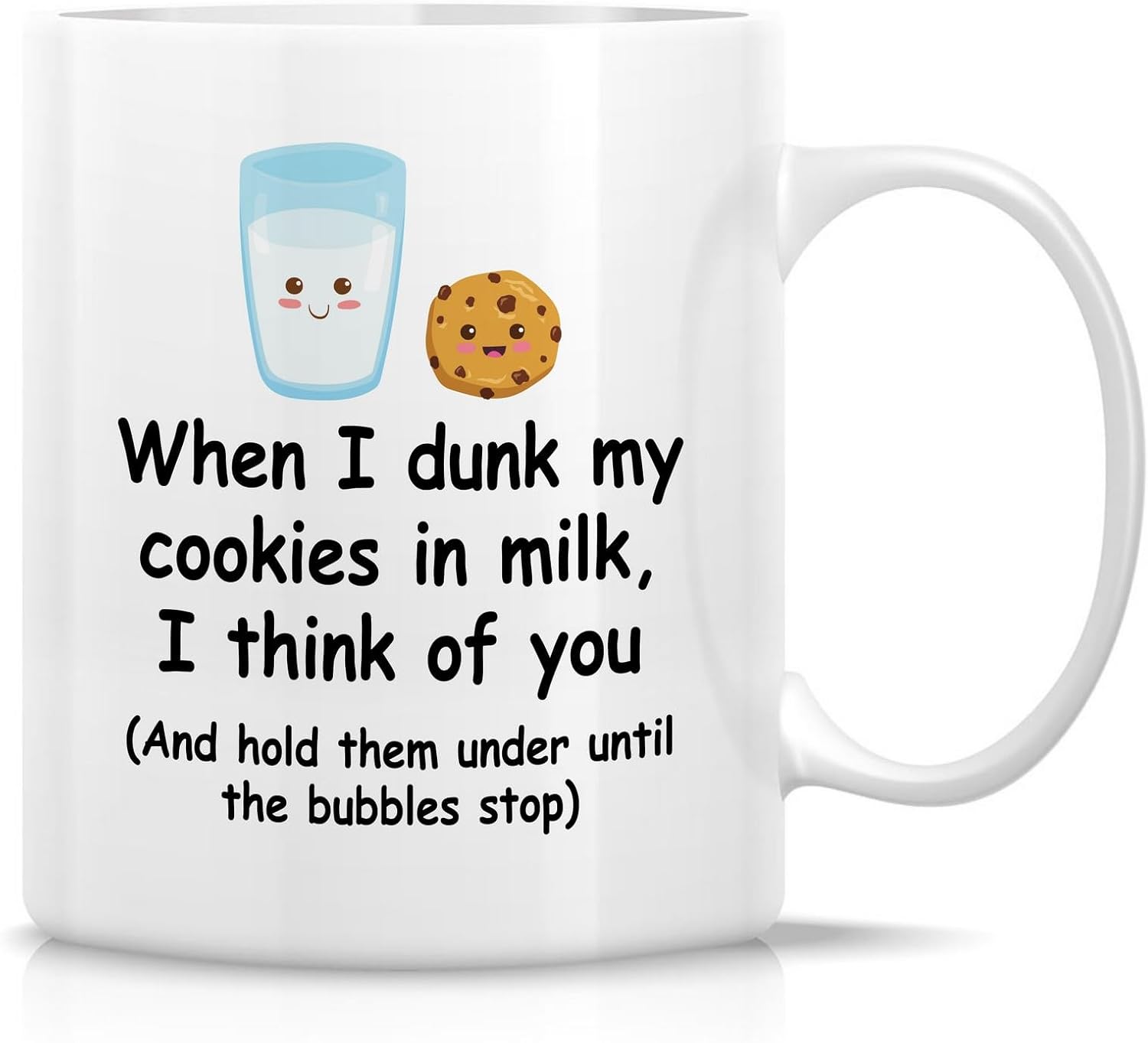 Retreez Funny Mug – Dunk My Cookies in Milk I Think of You Mug – 11 Oz Ceramic Coffee Cup – Hilarious Gift for Cookie Lovers, Milk Dippers, Boyfriend, Girlfriend, Valentine's Day, Anniversary Gift