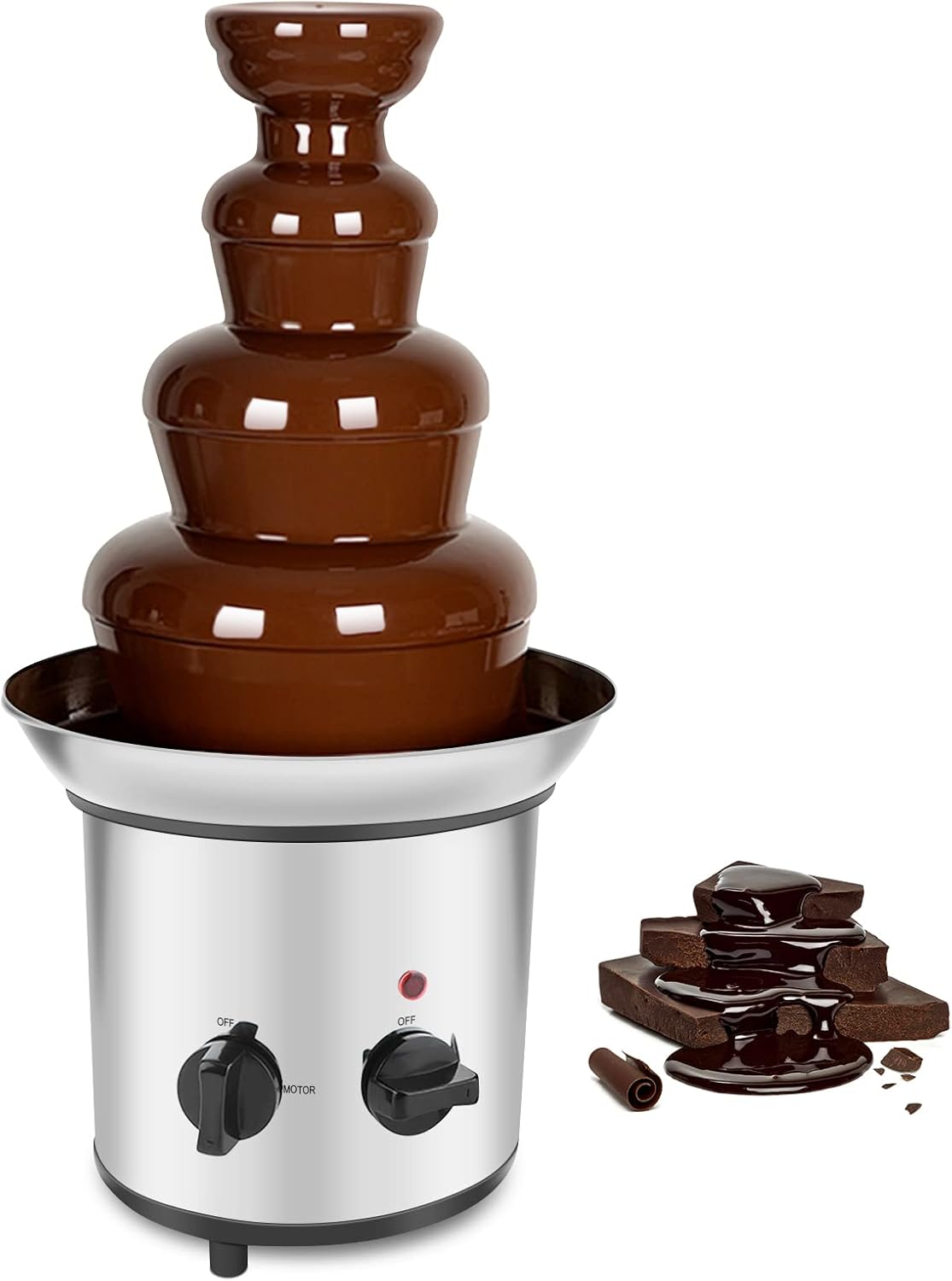 Chocolate Fountain 4 Tier Chocolate Fountain Machine Chocolate Fountain Fondue Set Electric Electric Chocolate Melting Machine Fondue Maker Fountain UK Plug 220V