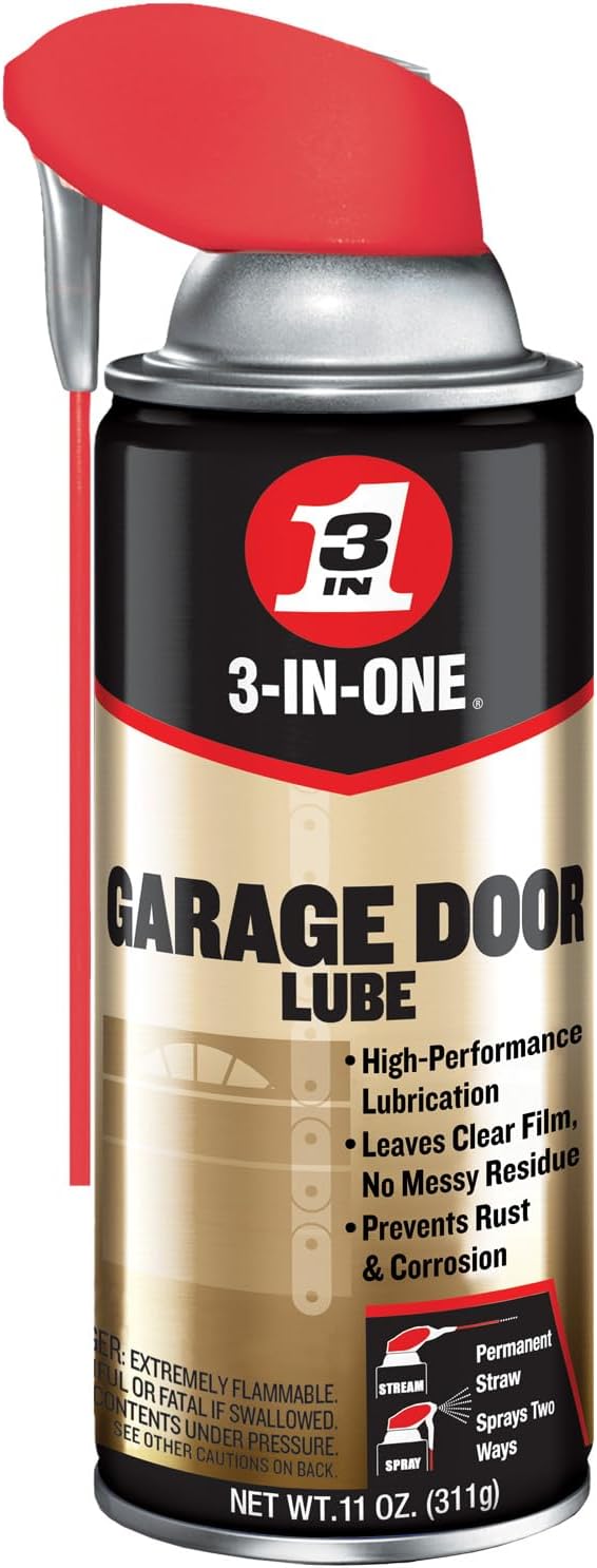 3-IN-ONE Garage Door Lubricant with SMART STRAW SPRAYS 2 WAYS, 11 OZ [6-PACK]