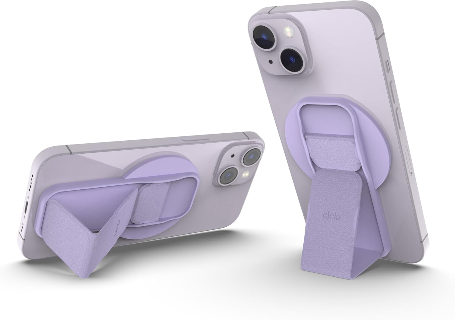 CLCKR Phone Holder & Grip for MagSafe, Adjustable Magnetic Stand & Finger Holder, Designed for iPhone 14, 13, 12 Models - Lilac