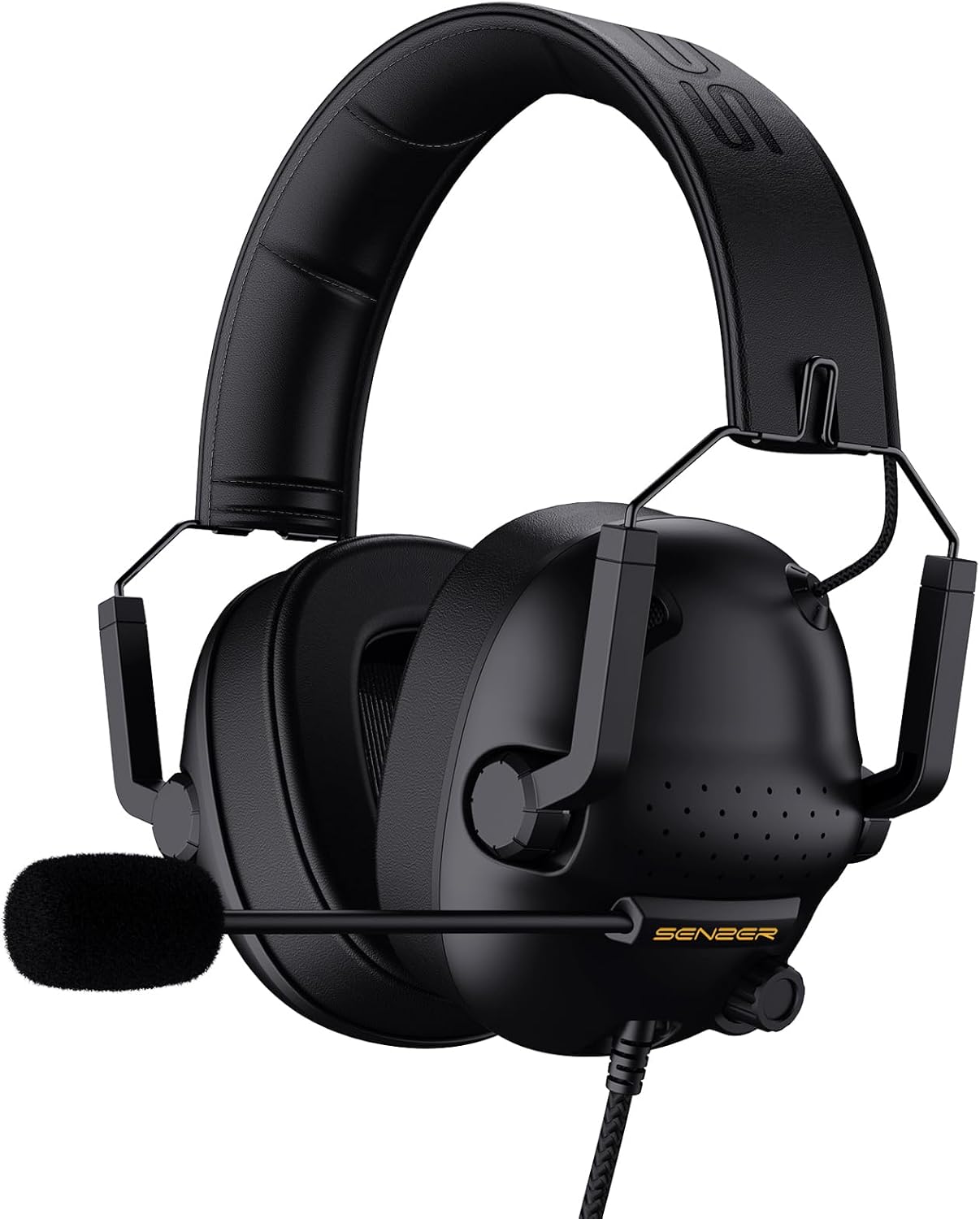 Senzer SG500 Gaming Headset with Noise Cancelling Microphone- Memory Foam Ear Pads-Portable Foldable Headphones for PC, PS4, PS5, Xbox One, Switch