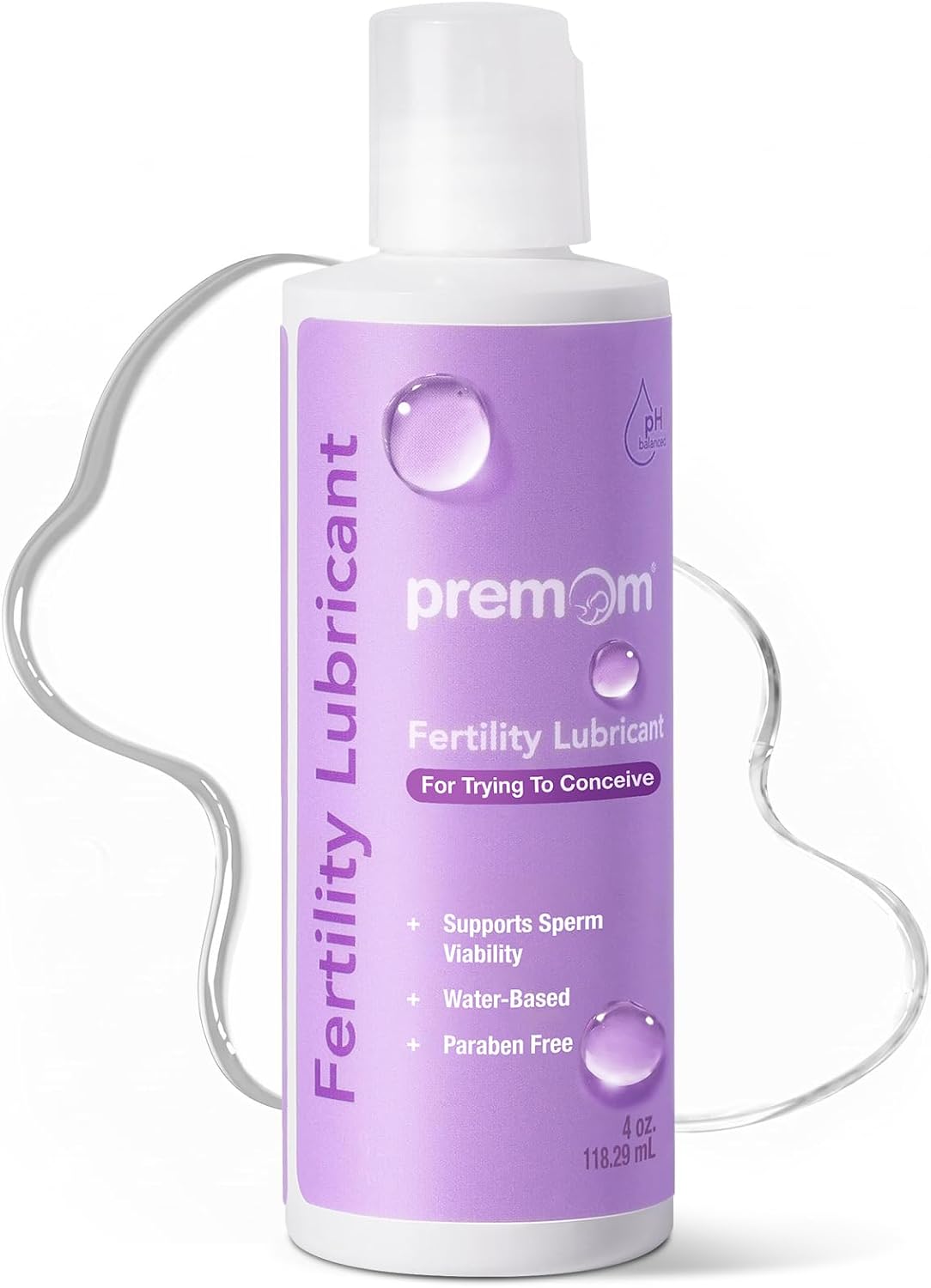 Premom Fertility Lubricant, pH Balanced, Sperm Friendly, Water Based
