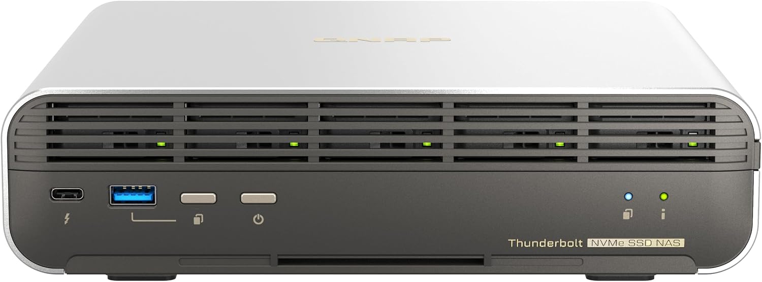QNAP TBS-h574TX-i3-12G-US 5 Bay High-Performance E1.S All-Flash NASbook with Intel® Core™ Processor, Thunderbolt 4 and 10GbE (5G/2.5G/1G/100M/10M) Network Connectivity (Diskless)