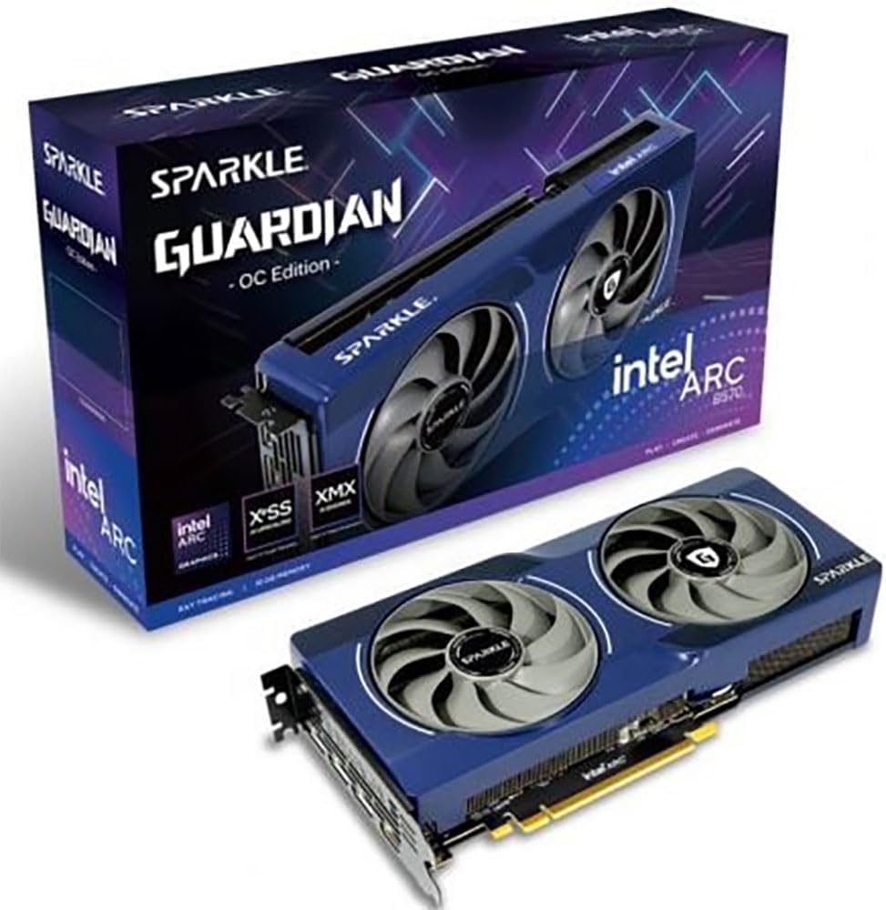 Sparkle Intel Arc B570 Guardian OC Graphics Card, 10GB GDDR6, Torn Cooling 2.0, Axial Fan, Breathing Light, Metal Backplate, SB570G-10GOC
