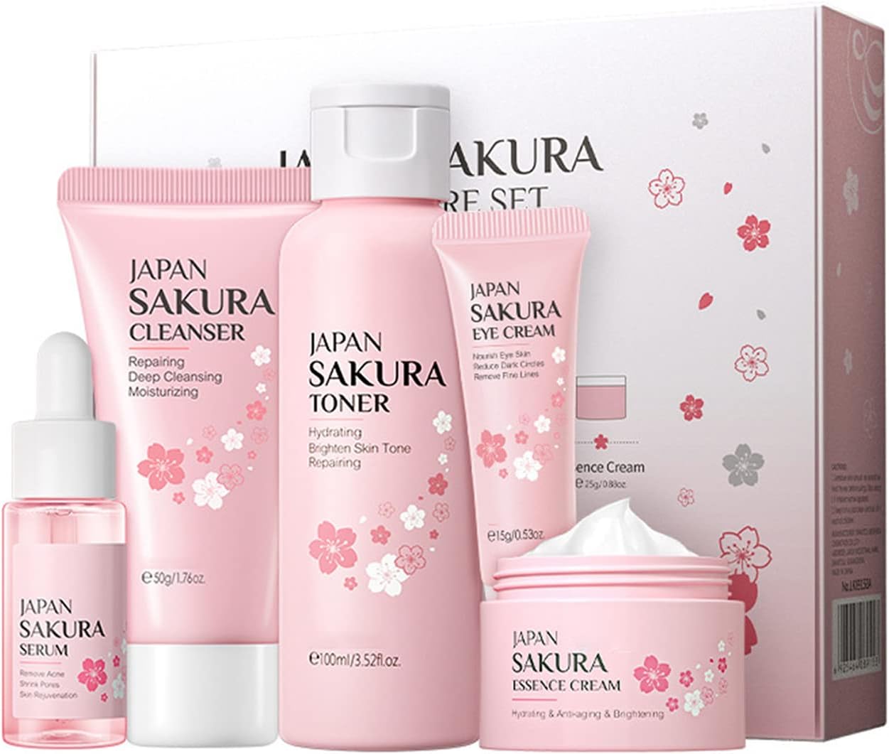 Fashion Base Skin Care for Teenage Girls, Skincare Set, Pamper Gifts Her, Sets & kits Pores, Blackheads Exfoliate, Essentials Kit, Womens Gift, All Types (Sakura Sets)