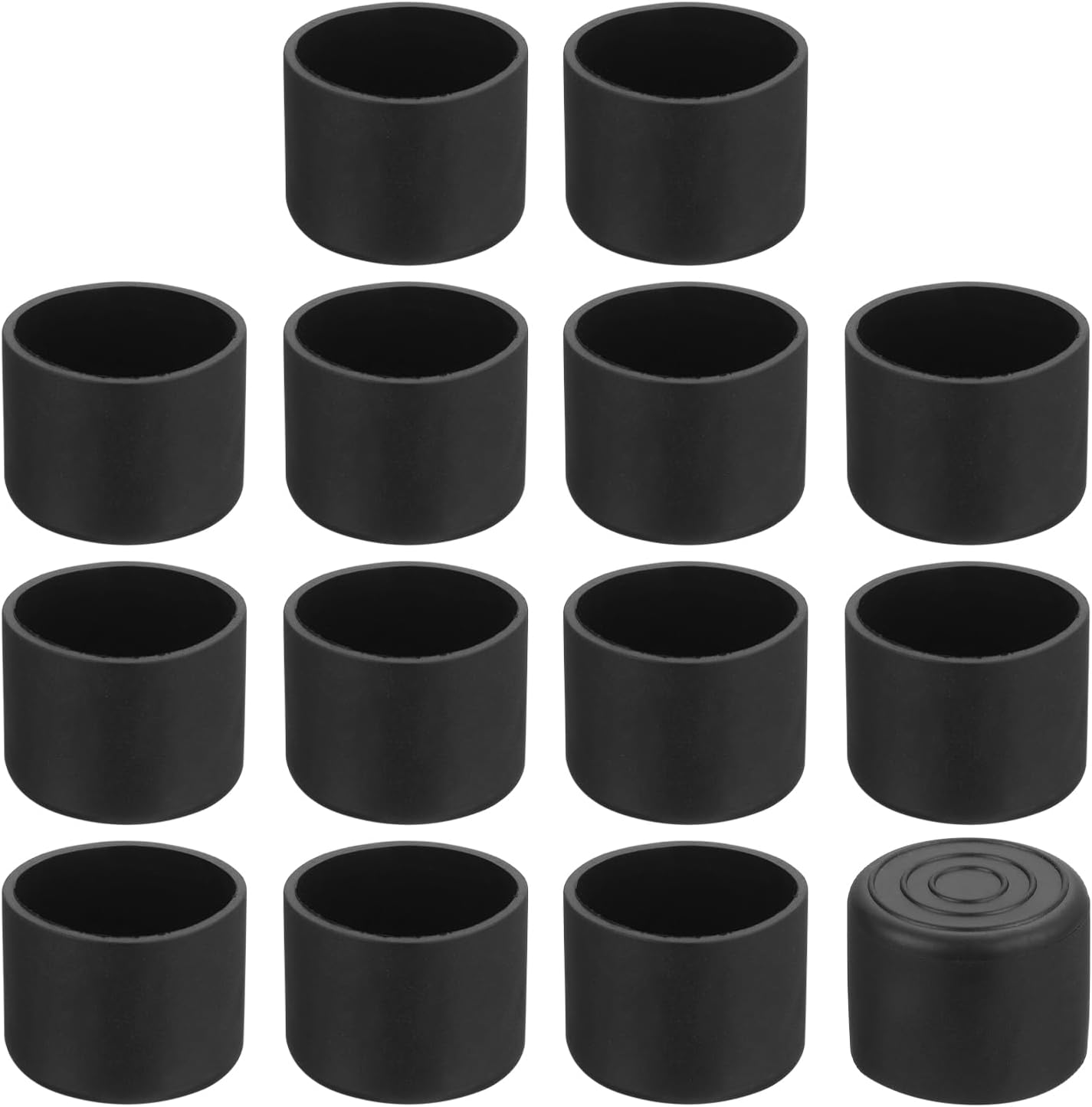 sourcing map 14Pcs Chair Leg Caps, Fit OD 30mm (1-1/6 Inch) Non-Marking PVC Chair Leg Tips Non-Slip Chair Leg Floor Protectors Round Table Covers End Caps for Furniture, Black