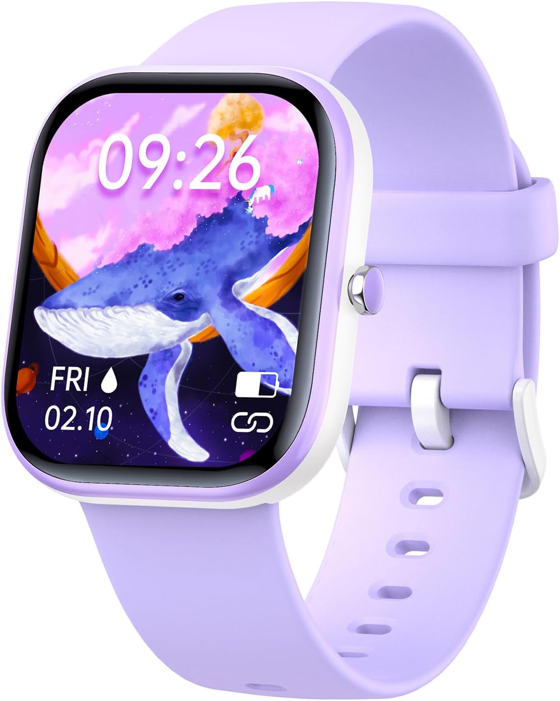 Slothcloud Kids Smart Watch for Boys Girls,IP68 Waterproof Fitness Activity Tracker Watch,Heart Rate Sleep Monitor,8 Sport Modes,Pedometers,Calories Counter,Alarm Clock,Kids Gifts Teens 5+ (Pruple)