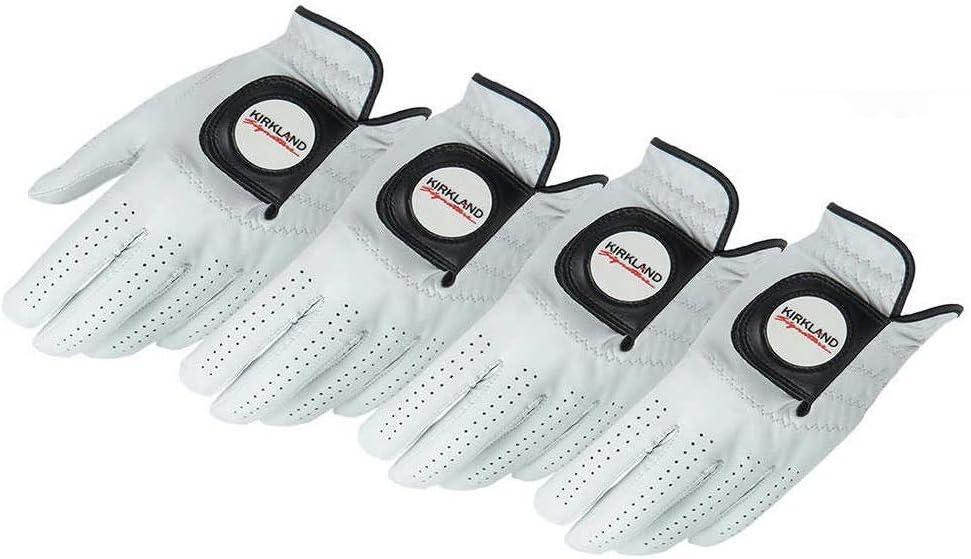 KIRKLAND Signature Golf Gloves Premium Cabretta Leather, Large (4 Count)