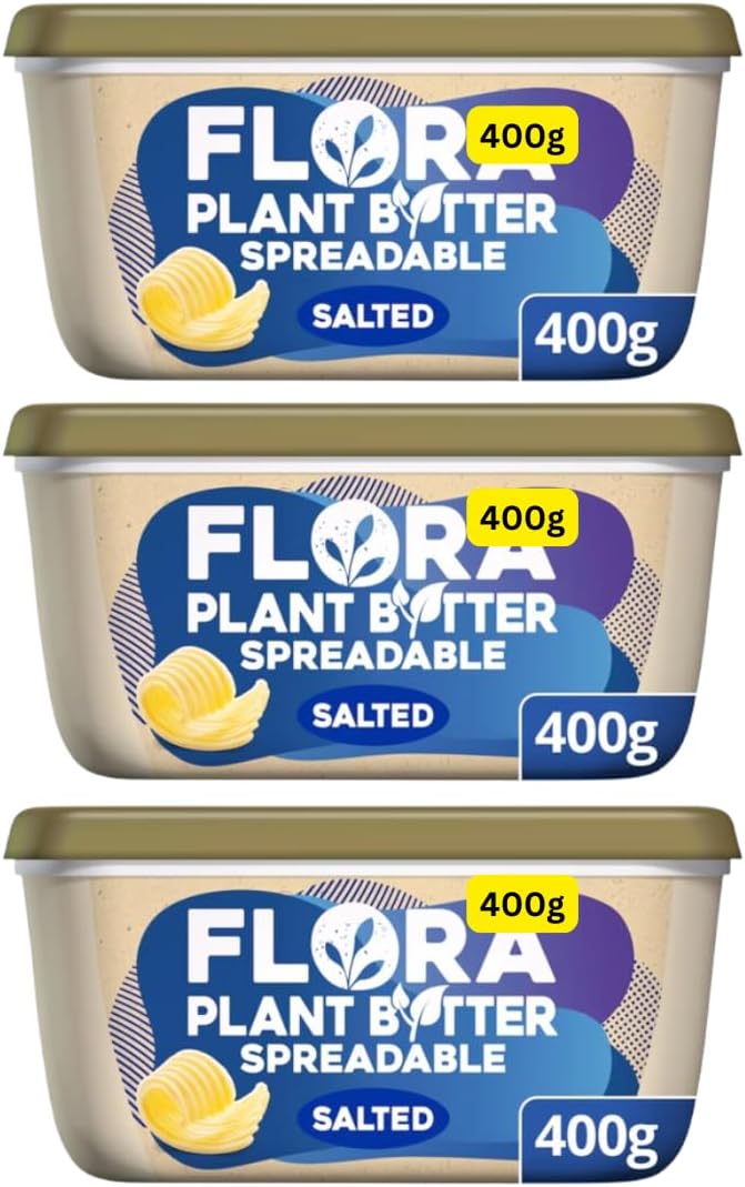 Plant Butter Spreadable 3x400g Salted Floras (3x400g tub)