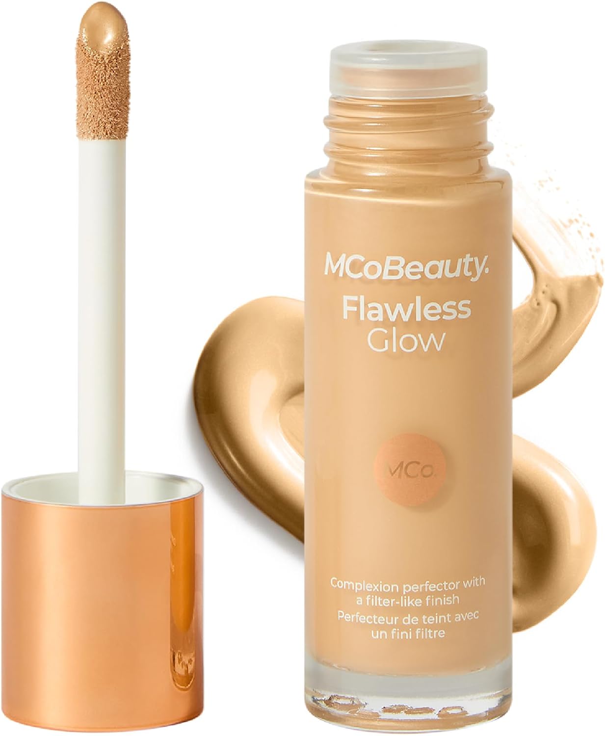 MCoBeauty Flawless Glow Luminous Skin Filter - 4 Medium - Primer | 4-in-1 Primer, Highlighter & Foundation Booster, Squalane & Vitamin E, Vegan & Cruelty Free