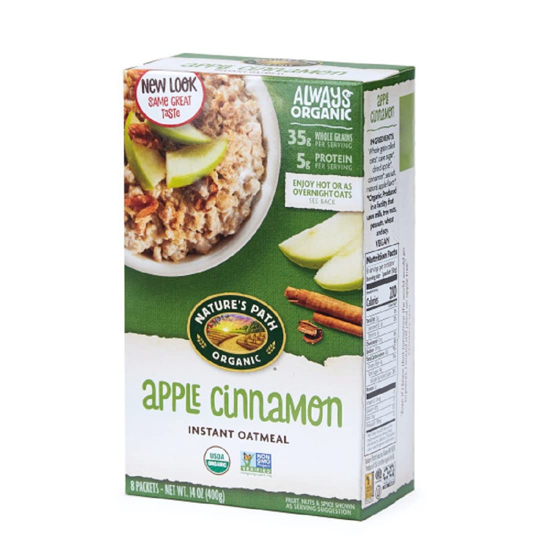 Nature's Path Organic Apple Cinnamon Oatmeal, 14 oz (Pack of 1), Non-GMO