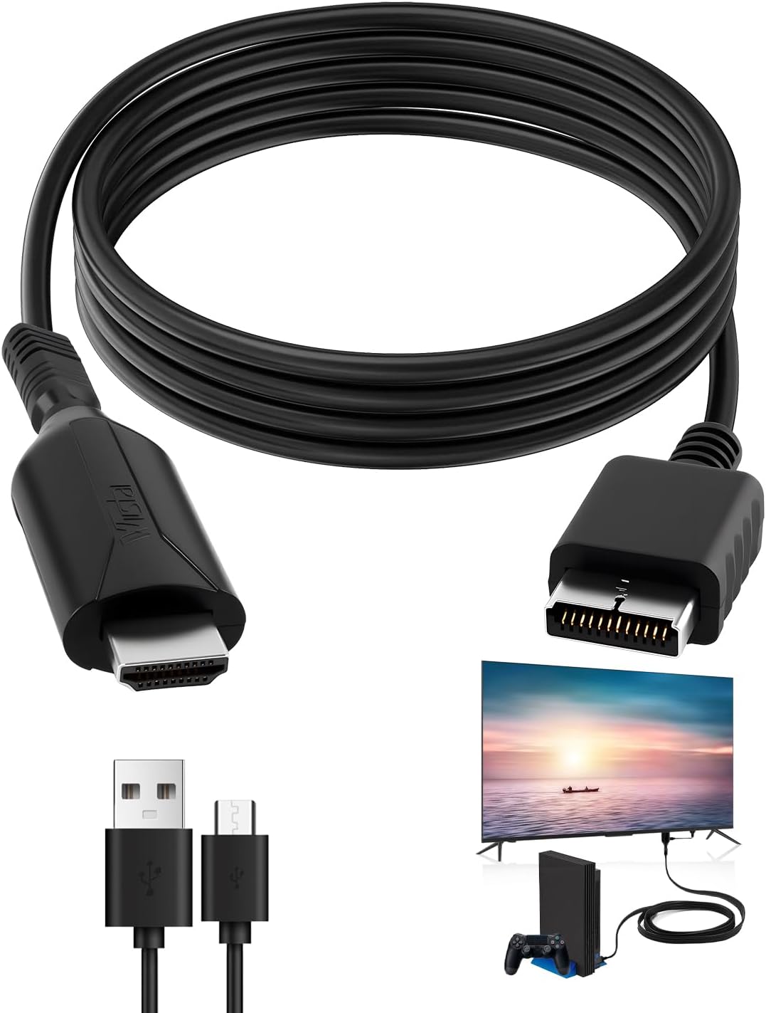 PS1/PS2 to HDMI Adapter HD Cable for Game Consoles Projector Monitor TV