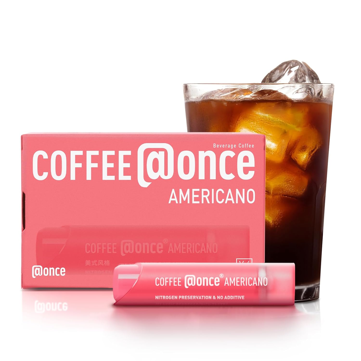 COFFEE @ONCE Americano Coffee Concentrate, Perfect for Instant Iced Coffee, Pocket/Purse Sized & Travel Friendly, No Refrigeration, 1 cup