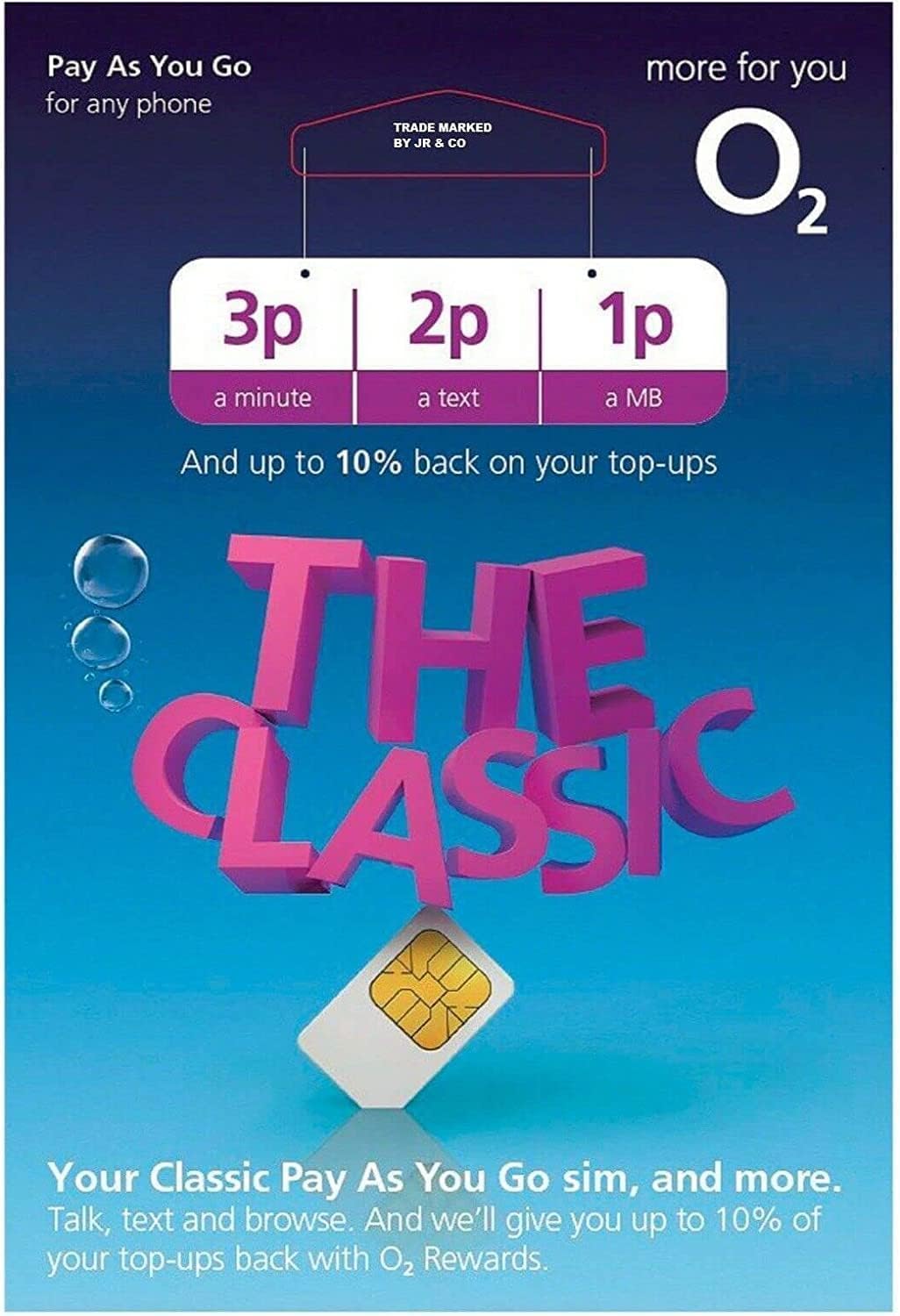 O2 Standard Pay and Go Combi Sim Card