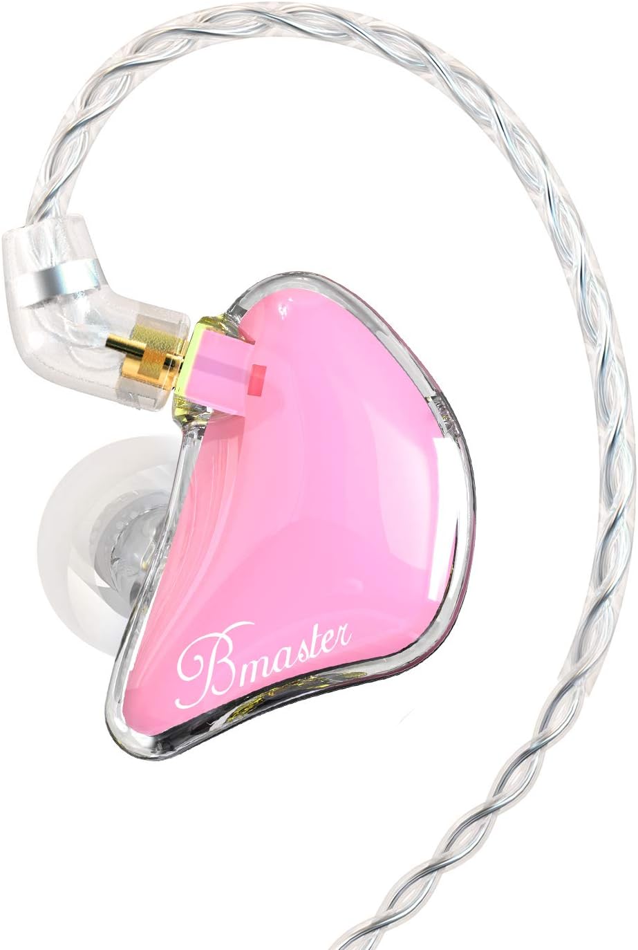 BASN Bmaster Three Dynamic Driver In-Ear Monitors Headphones with Two Removable Cables Earphones Suitable for Sound Engineers Musicians (Pink)