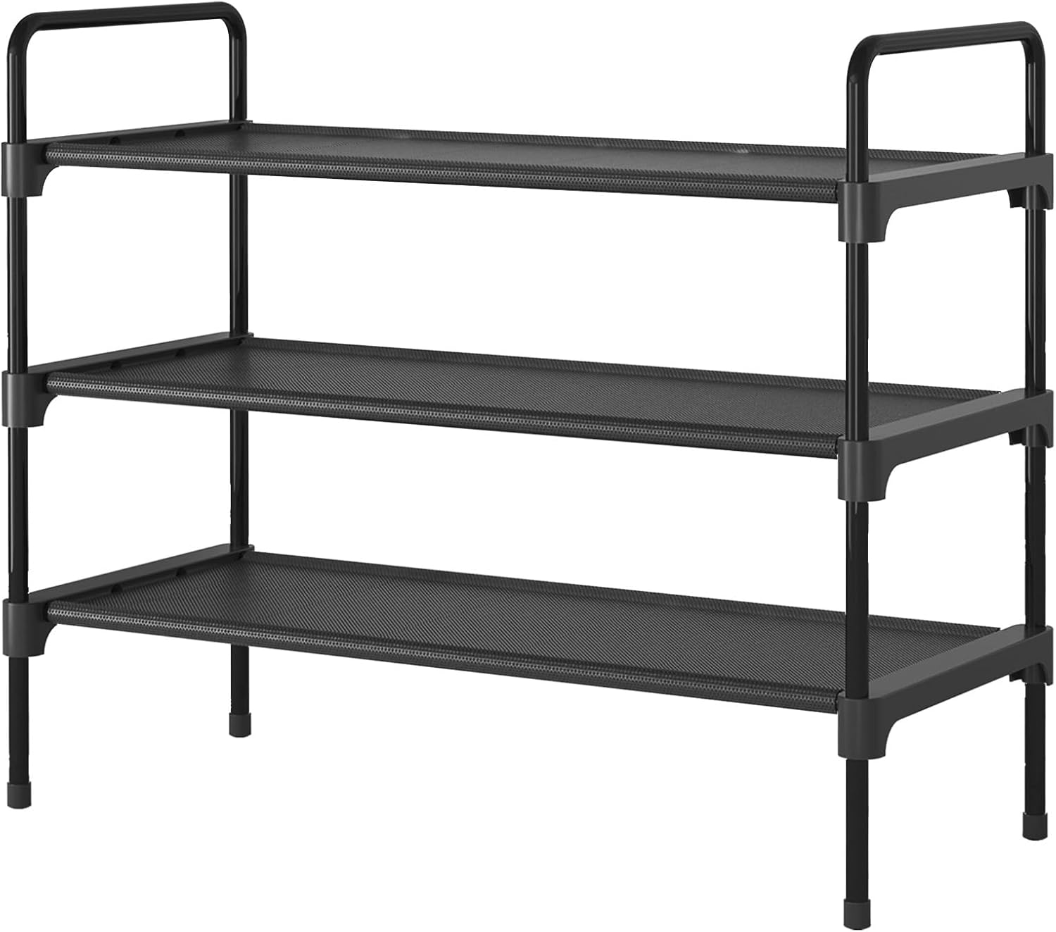Kitsure Shoe Rack for Closet, Sturdy Shoe Storage for Entryway, Space-Saving Shoe Rack Small and Shoe Shelf, 70.0 x 29.9 x 57.4 cm, Black