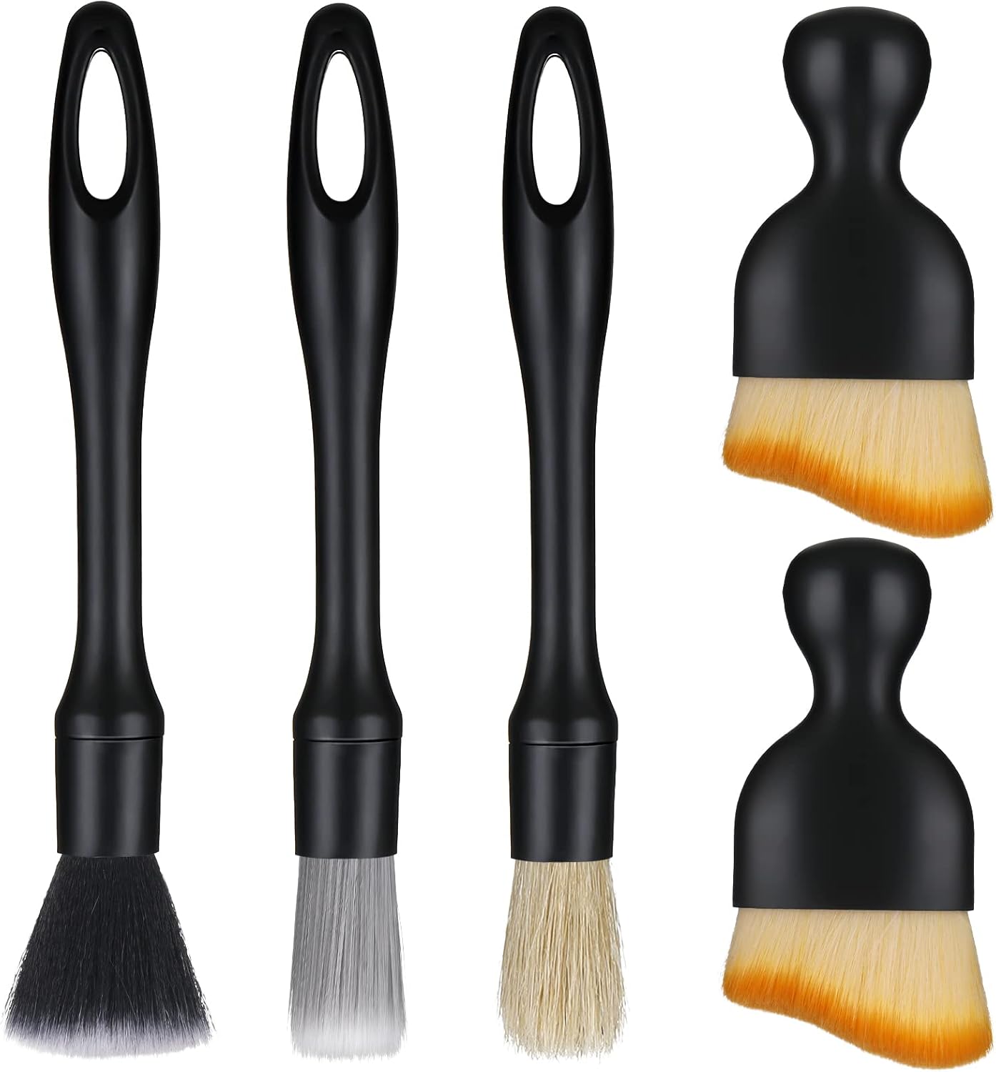 Firtink 5 PCS Car Detailing Brush Set, Car Interior Detailing Brushes Auto Ultra-Soft Detail Cleaning Brush Dust Removal Brushes Tool for Interior/Exterior Automotive Trim Wheel Rim Engine
