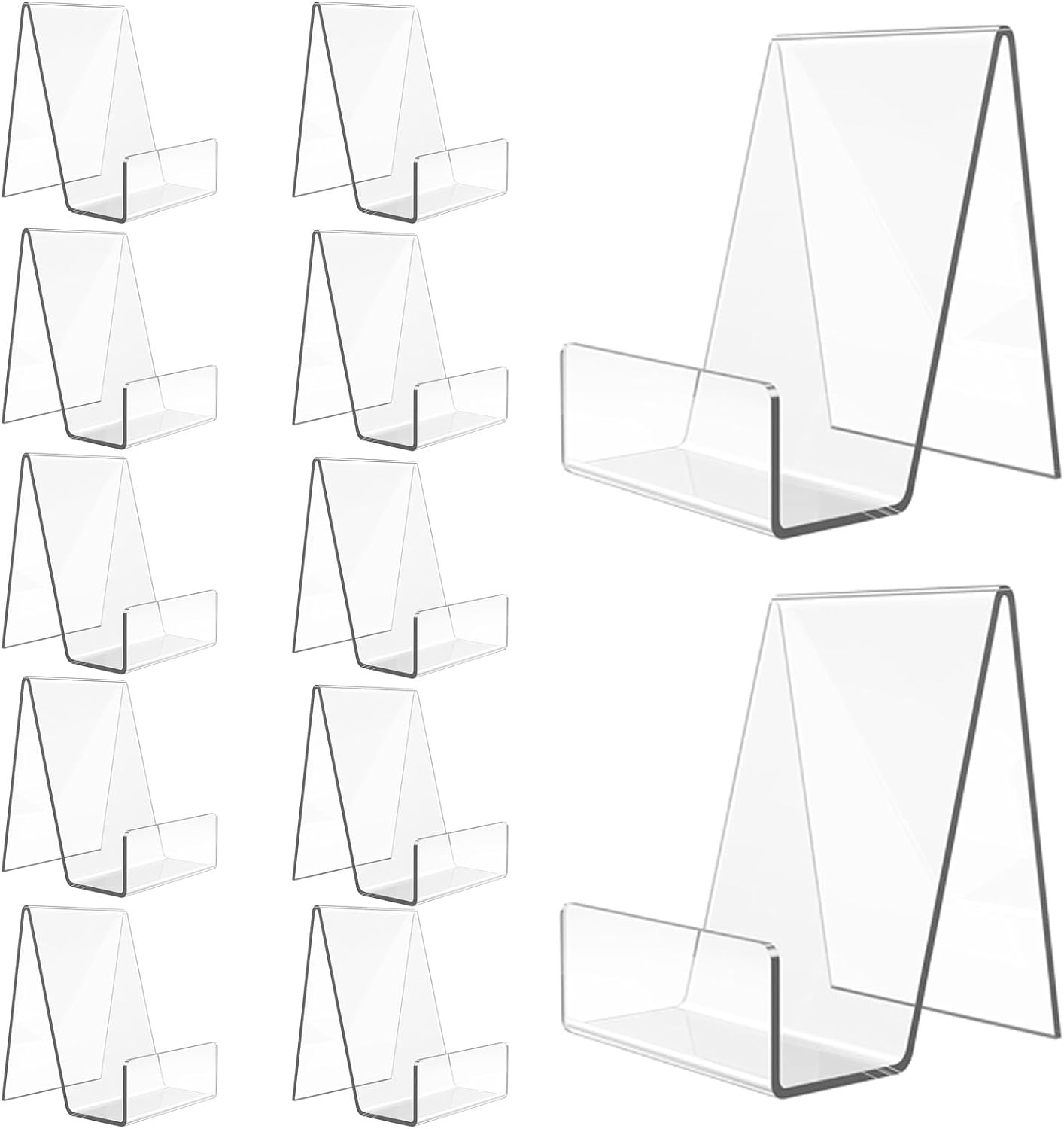 MUXHEL 12PCS Book Stands for Display, Acrylic Book Stand, Clear Book Display Stand for Display Books, Picture Albums,Menu, Magazine, Notebooks