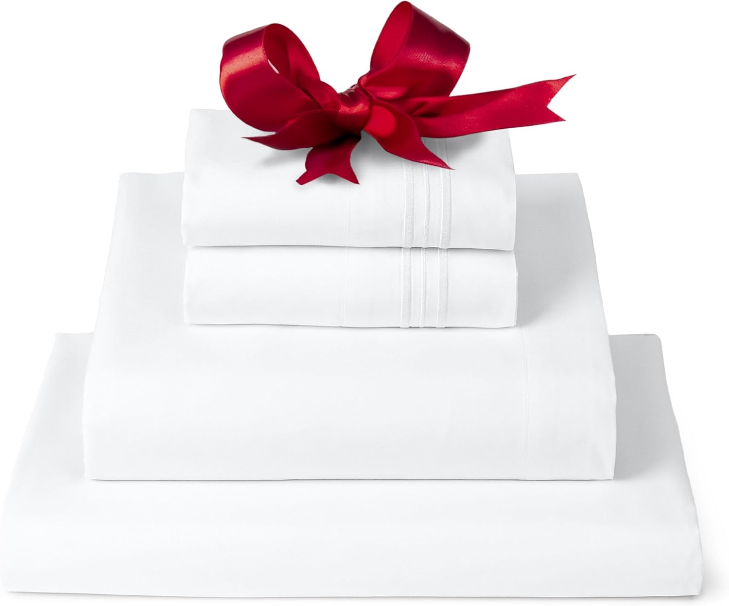 Mellanni King Sheets Set - 4 PC Iconic Collection Bedding Sheets & Pillowcases - Hotel Luxury, Extra Soft, Cooling Bed Sheets - for Women, Men, Kids & Teens (King, White)