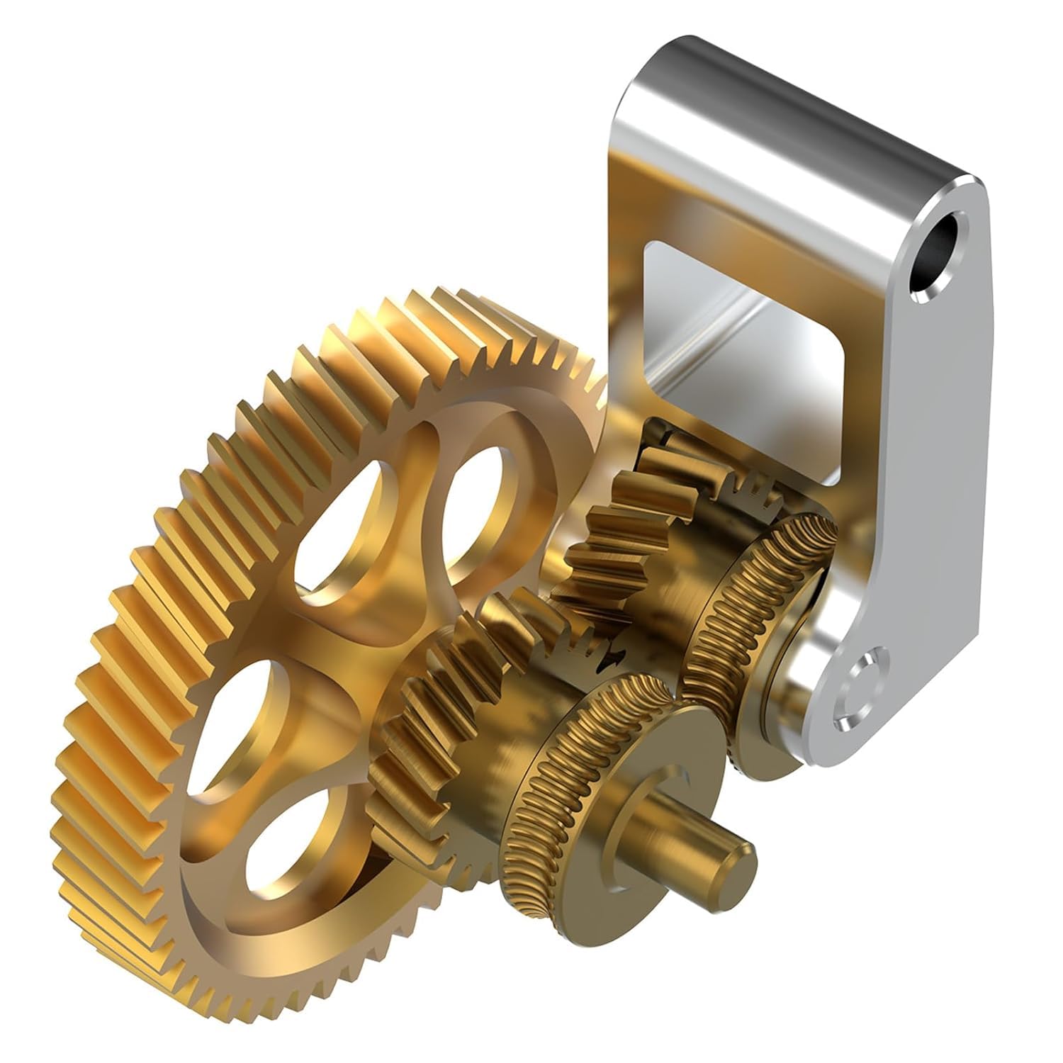 BIQU Panda Claw Upgrades Gold RNC Nano Coating Hardened Mold Steel Extrusion Gear, Compatible with Bambu-Lab X1/P1 Series 3D Printers. High Wear and Corrosion Resistant Brass Material Reduction Gear