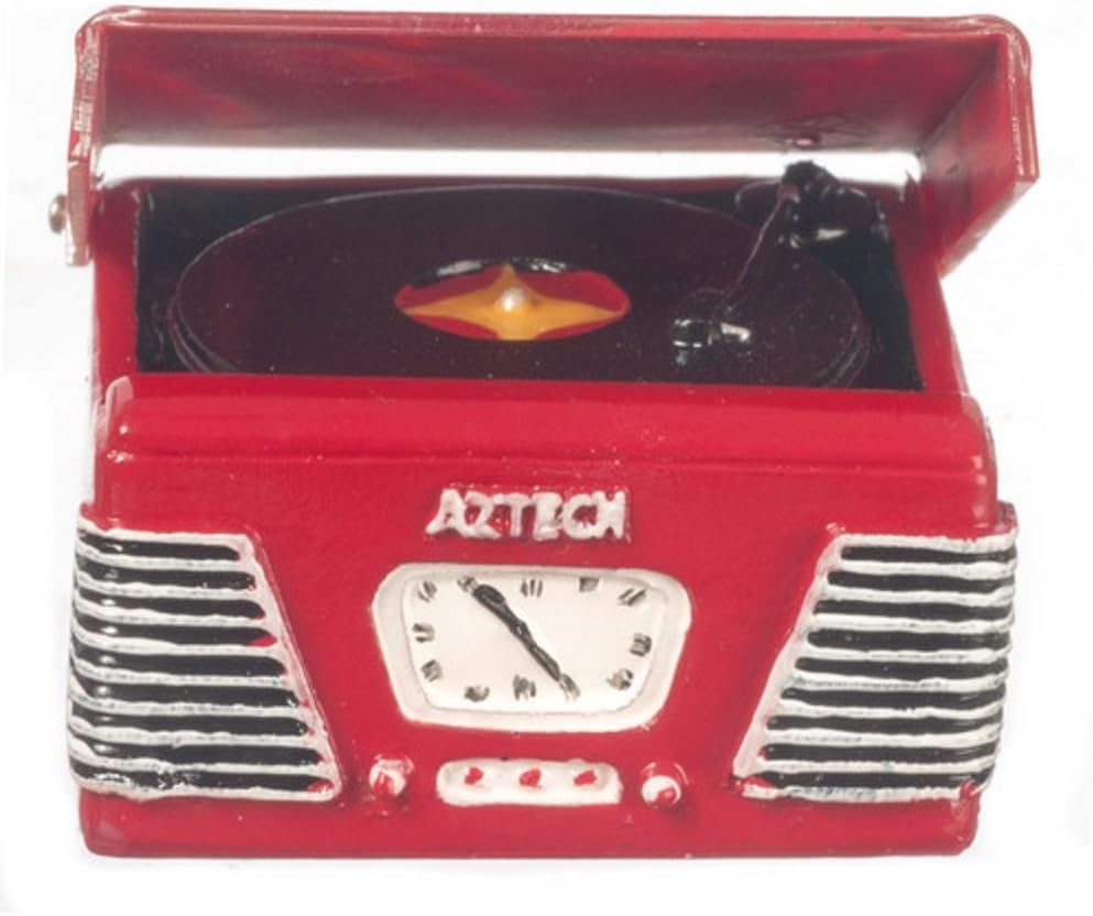 Aztec Imports, Inc. Dollhouse Miniature 1950's Style Turntable Red