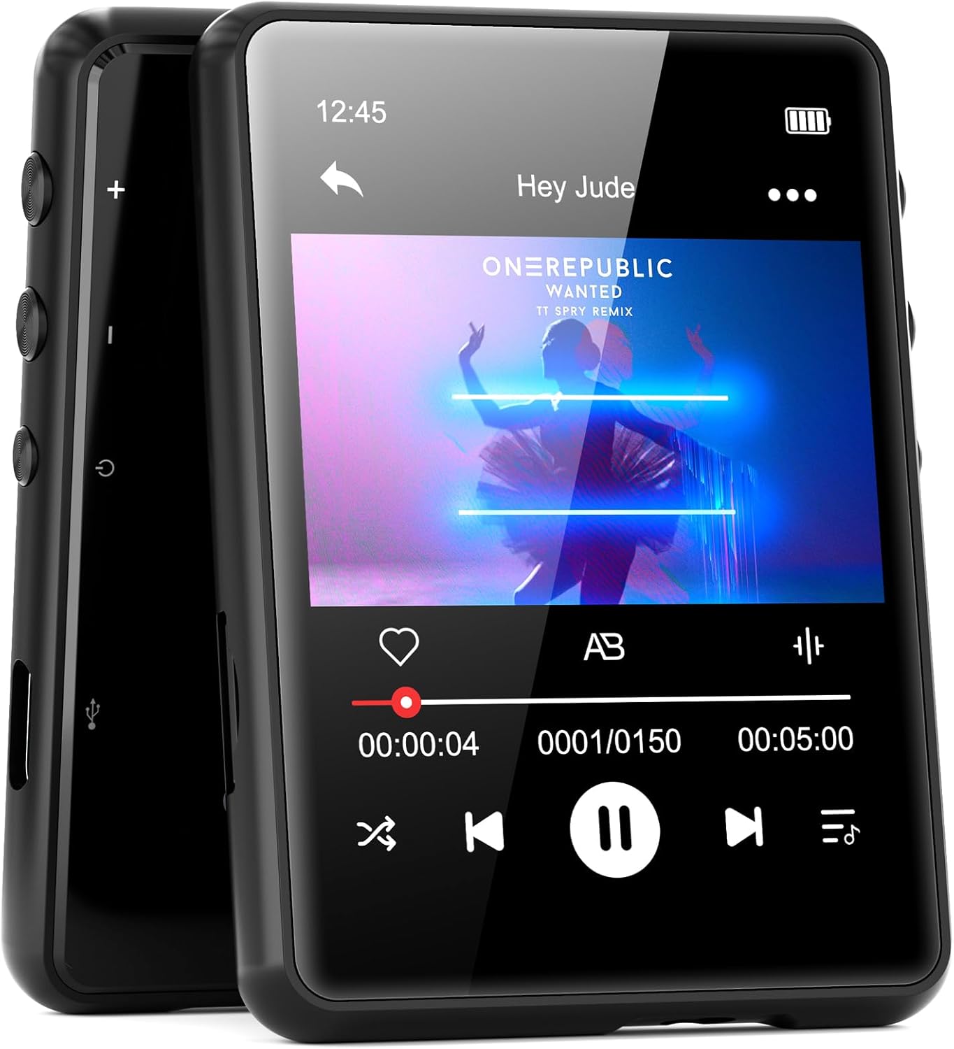 MECHEN 64GB MP3 Player Bluetooth 5.3 with 2.4" Full Touch Screen，Portable Digital Music Player with Speaker，FM Radio, Line Recording, HiFi Lossless Sound, Support up to 128GB. (Black)