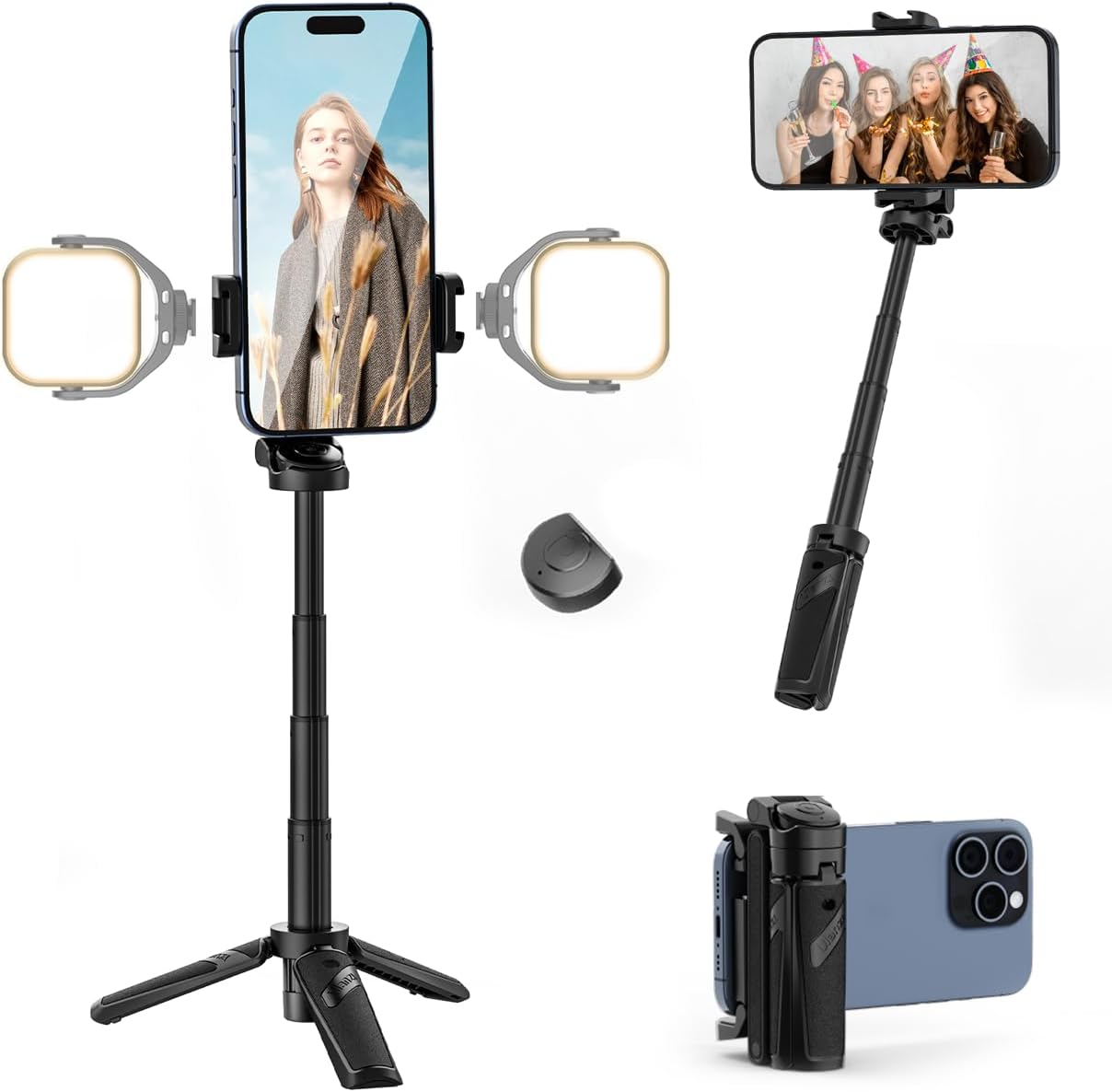 ULANZI JJ02 Selfie Stick Tripod, Portable Pocket Size Phone Tripod Holder