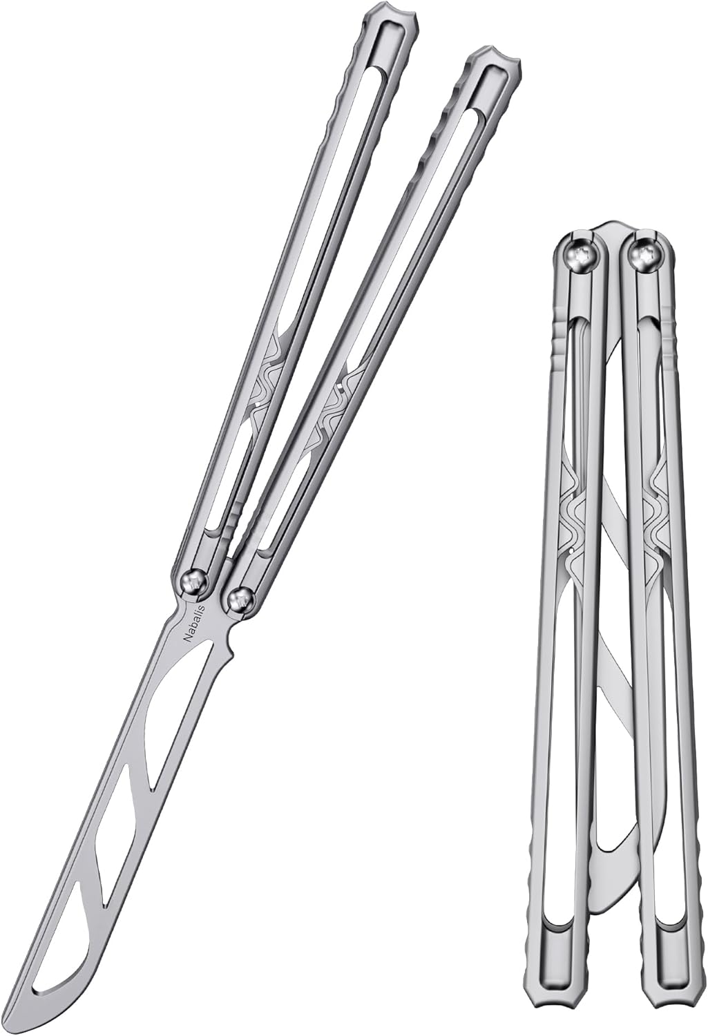 Nabalis Canyon Balisong Trainer Butterfly Knife Balisong, With Stainless Steel Handle & Blade Balisong Trainer, Unsharpened, for Practicing Flipping, Blunt Practice, No Edge Tool