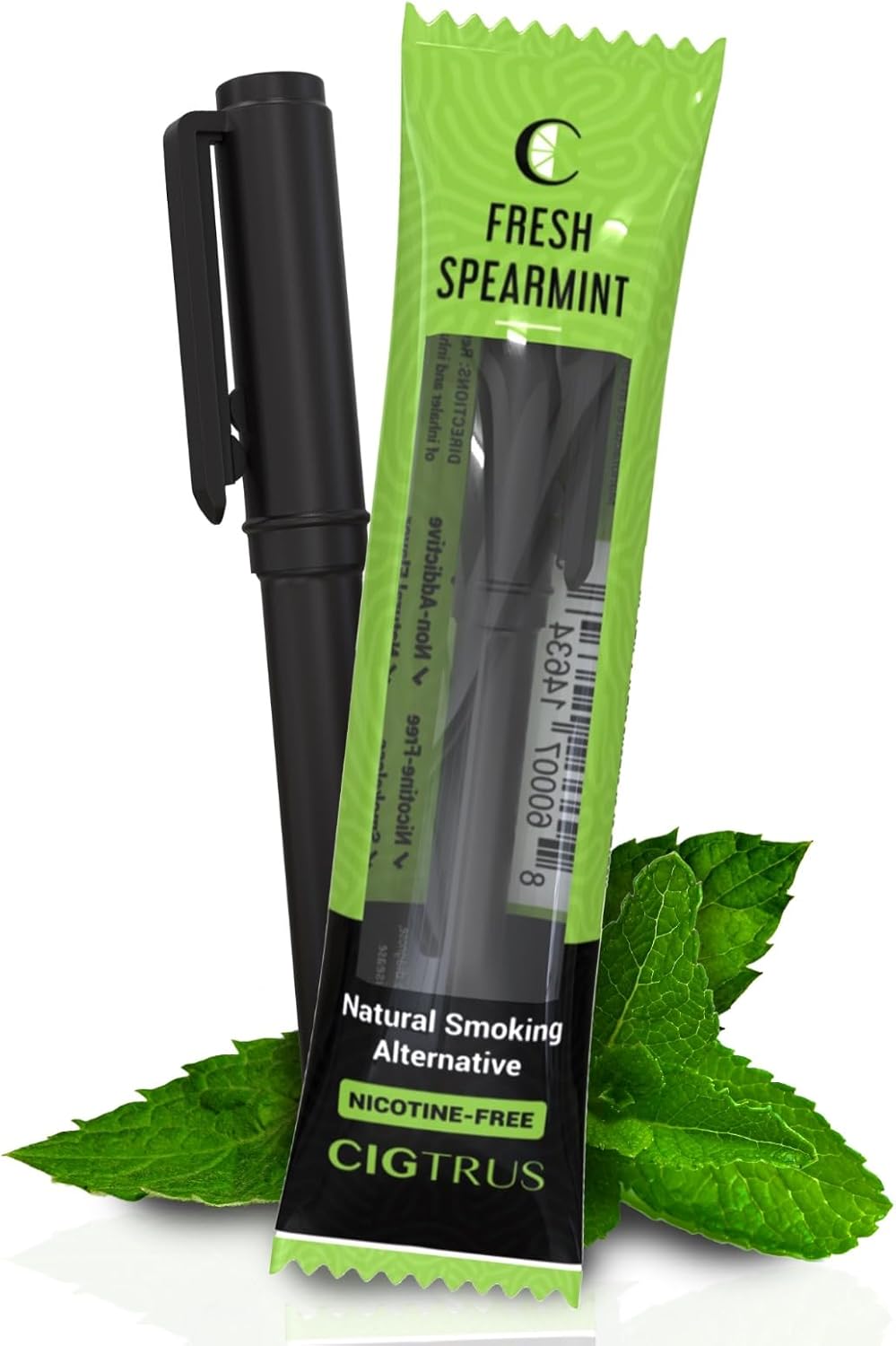 Natural Nicotine-Free & Tobacco-Free Smoking Alternative - Non-Electric Craving Relief, Quit Smoking Aid with Cigtrus (Fresh Spearmint)