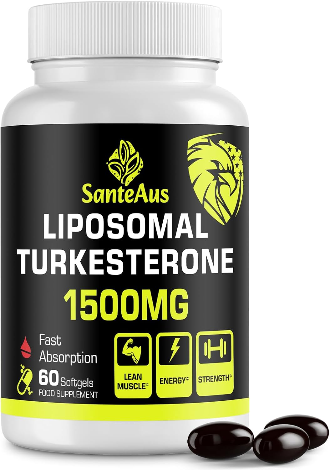 Liposomal Turkesterone Capsules 1500mg Supplement, Max Strength Ajuga Turkestanica Extract, Standardized to 20% Turkesterone, Optimal Absorption, Muscle Growth & Recovery, Gluten Free, Fillers Free