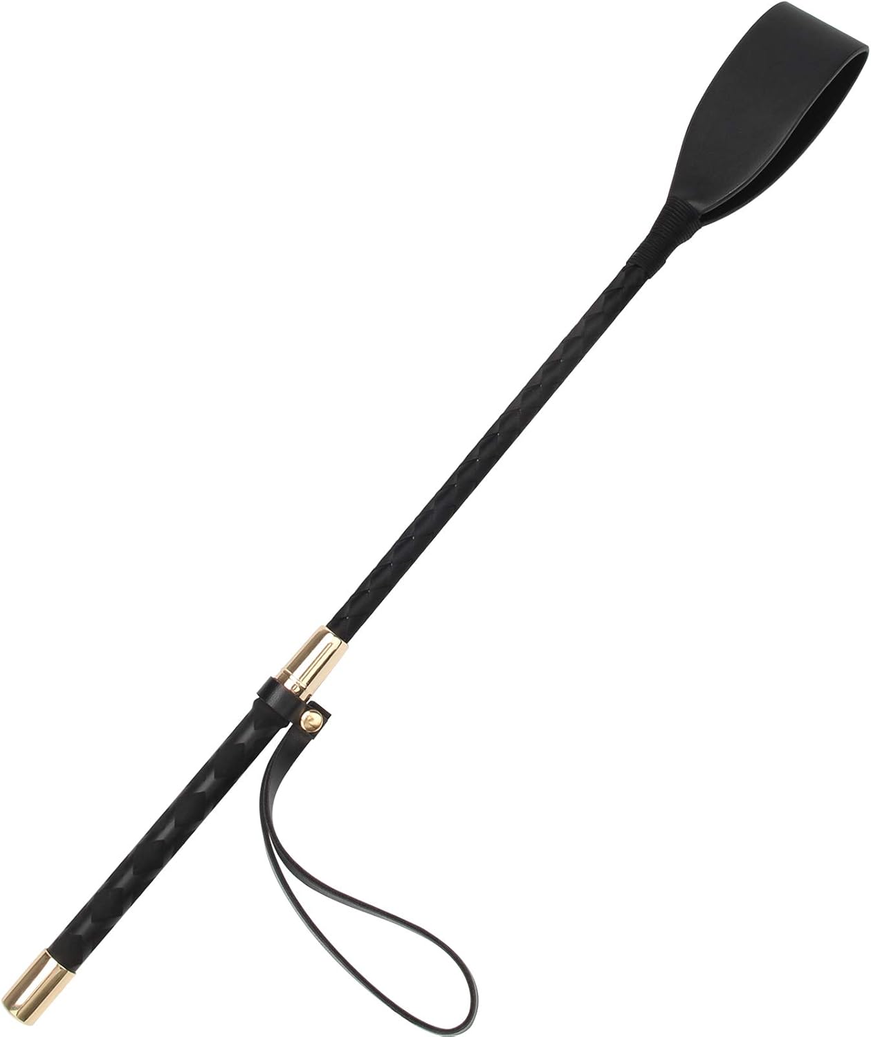 Zhichengbosi Black Crop for Horse With Anti-Slip Grip Gel Handle