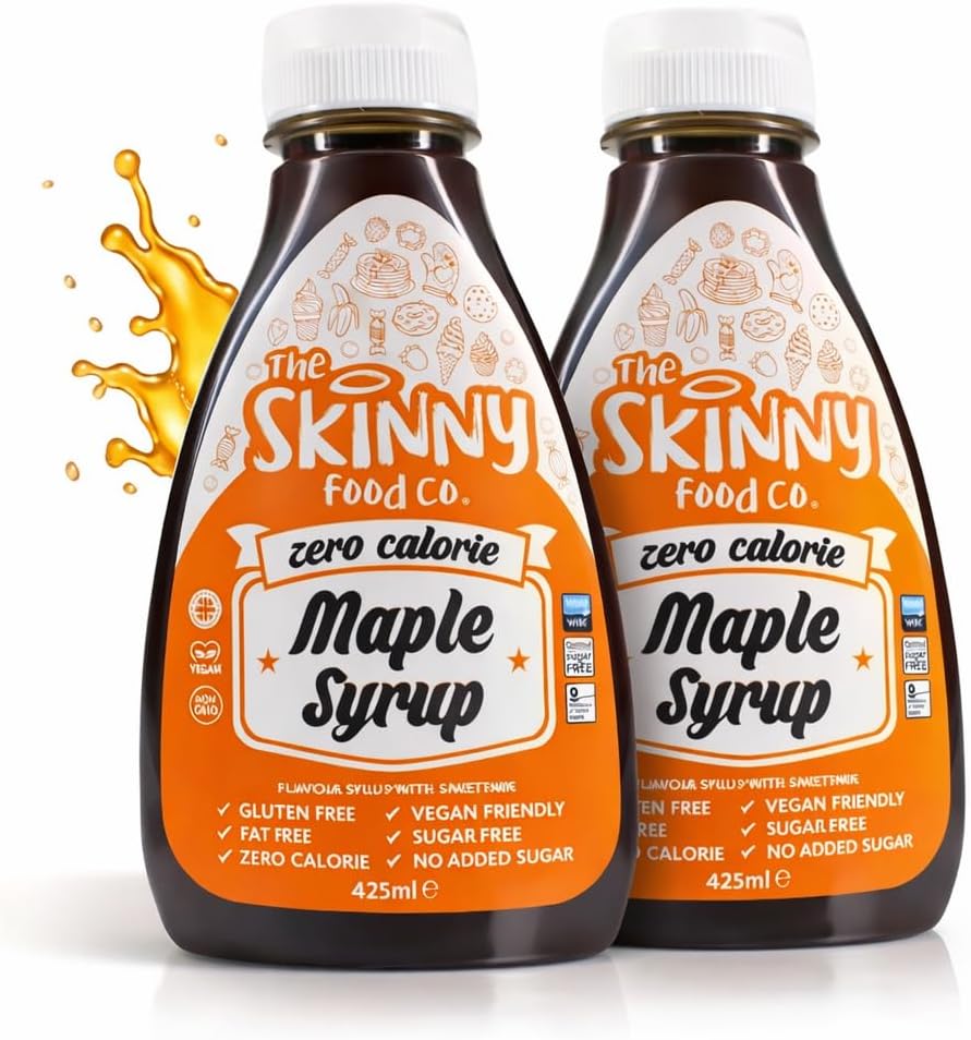 Skinny Food Syrupp, Sugar Free Maple Syrup x 2! Zero Calorie Syrup For Breakfast, Snacks, Drinks & Desserts - Vegan, Gluten-free, Keto & Paleo Friendly.