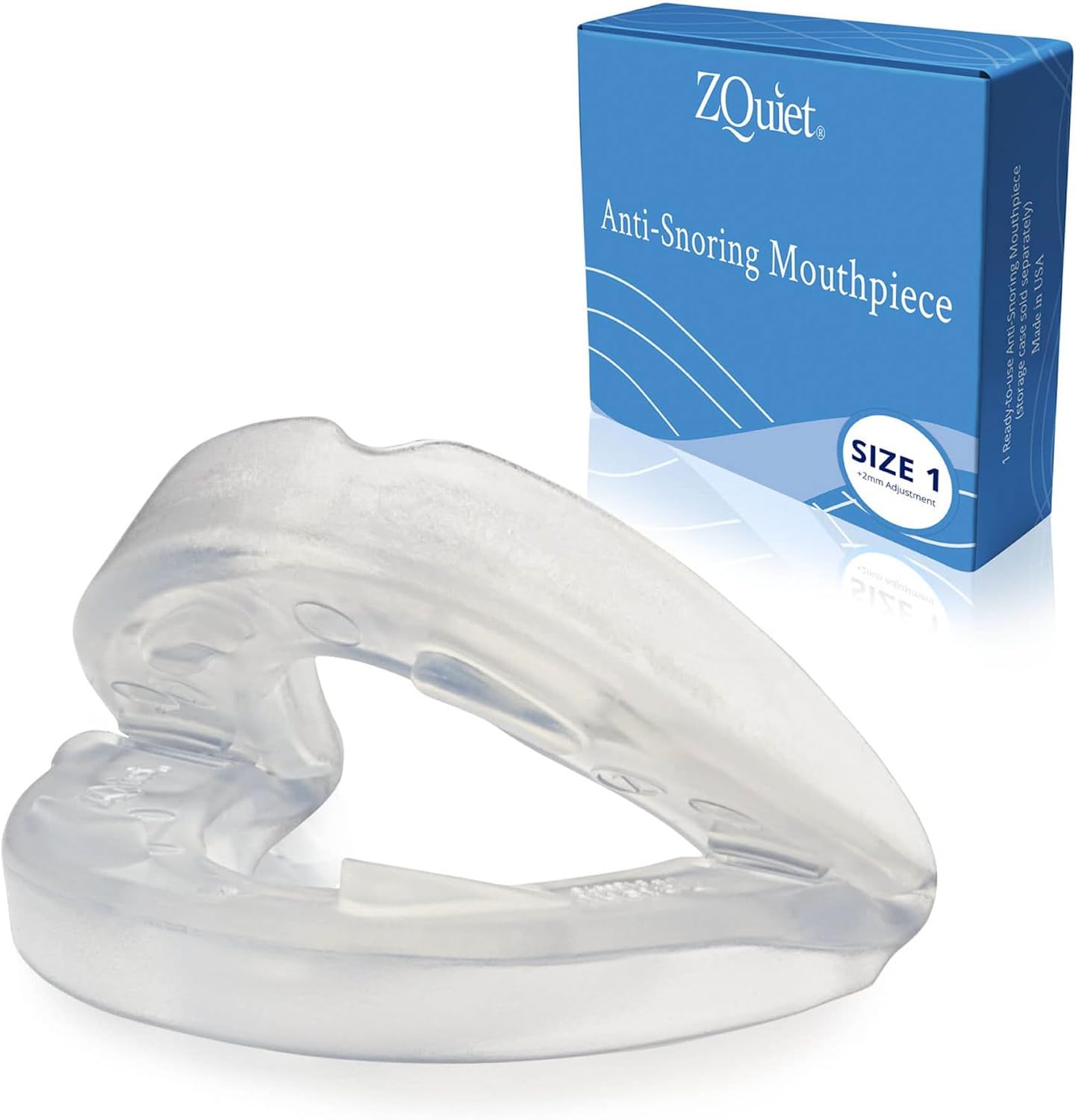 ZQuiet Anti-Snoring Mouthpiece Single Pack, Size 1, Clear