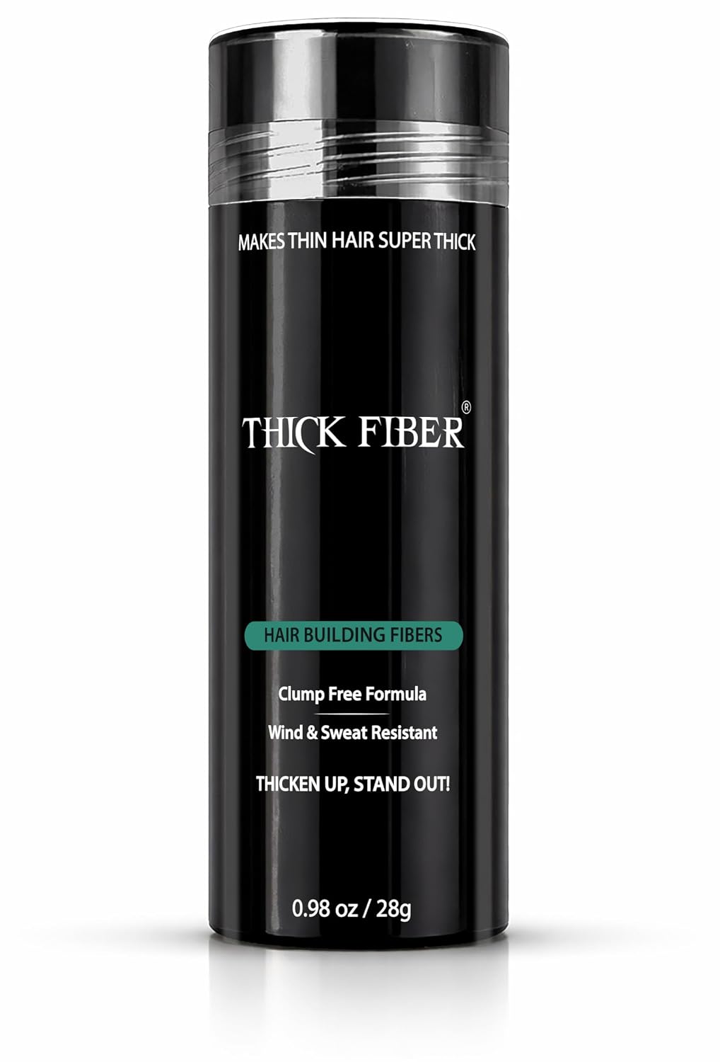 THICK FIBER Hair Fibers for Women & Men with Thinning Hair, (Black), 28g, Hair Loss Concealer, Covers Bald Spots, Hairline & Sparse Areas, Natural Fuller Looking Hair