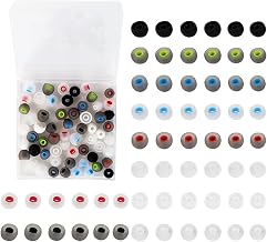 60PCS Earbuds Replacement Tips Silicone, Ear Bud Replacement Pieces Silicone, Soft Silicone Replacement Earbuds Fit Most in-Ear Earbuds 3 Sizes S/M/L, 10 Colors