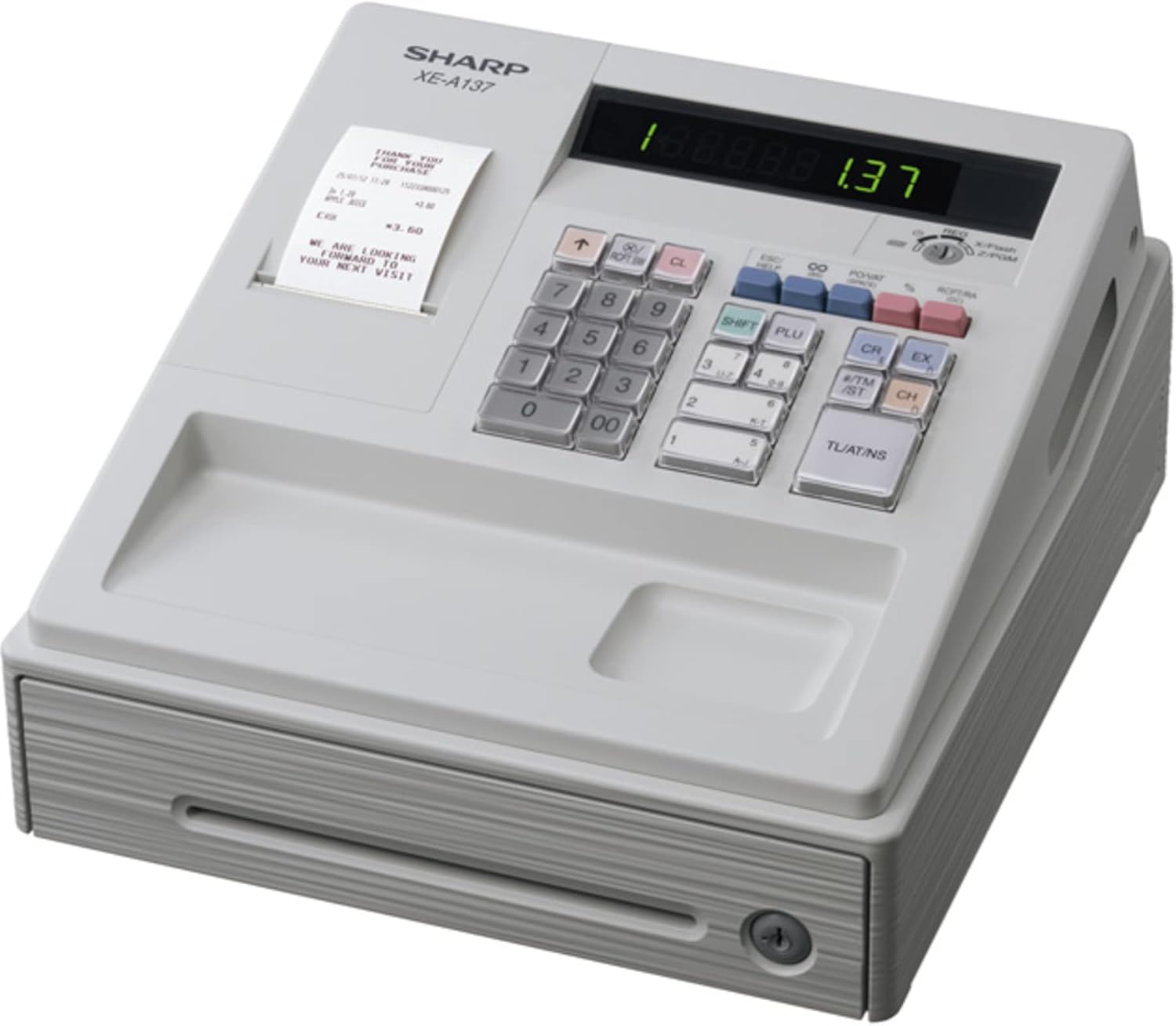 Sharp XEA 137W Small Cheap Cash Register Till *cafes/Barbers/Salons/startups