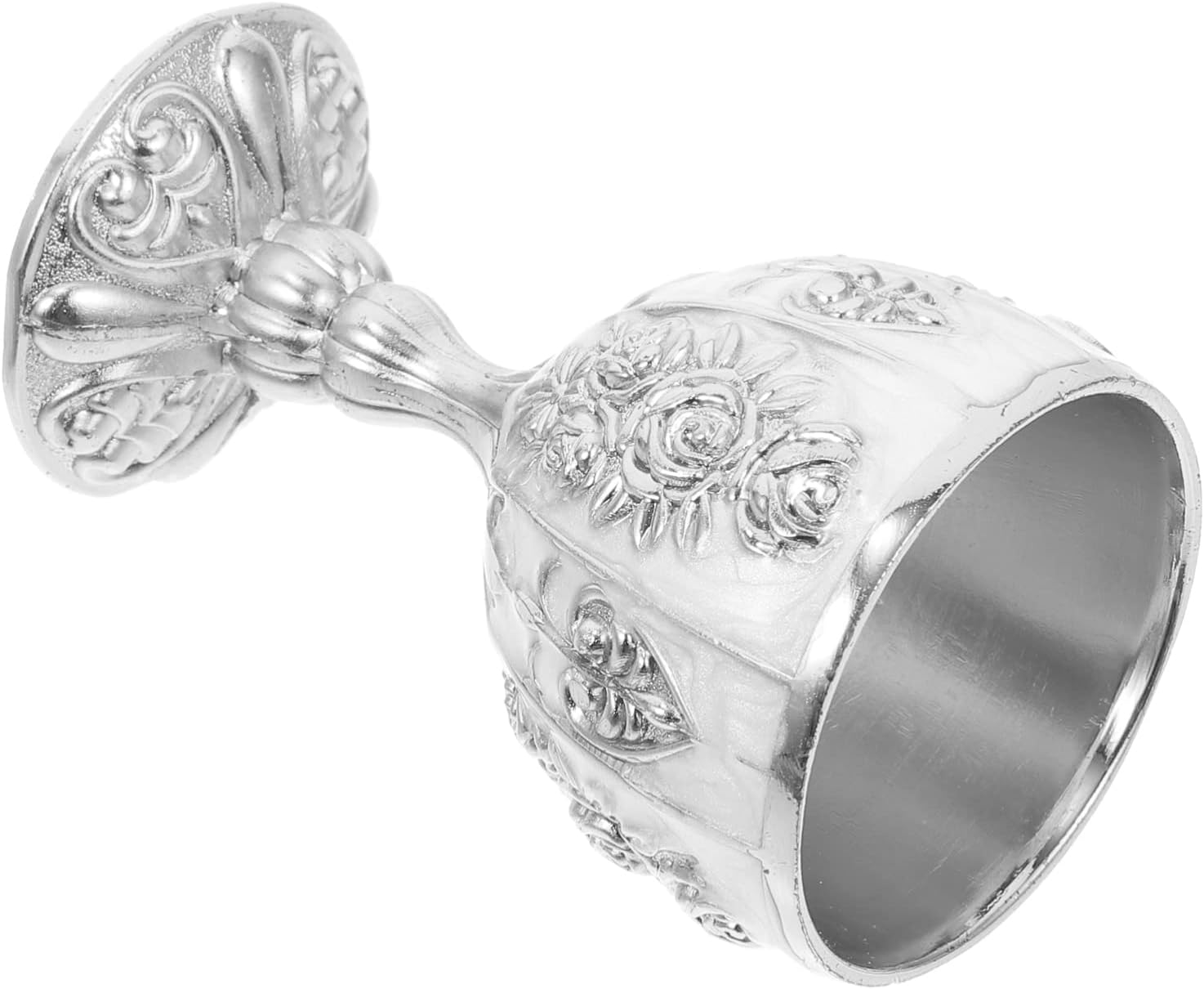 Healifty Silver Chalice Wine Goblet: Vintage Liquor Altar Cup, European Champagne Flutes, Retro Wine Cup for Home Night Bar Party
